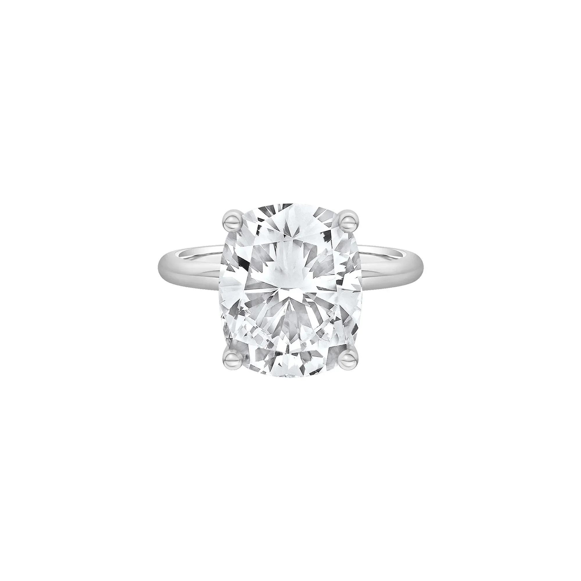 6 CT. Tw. Lab Grown Diamond Elongated Cushion-Cut Engagement Ring Platinum White Size 4 2mm