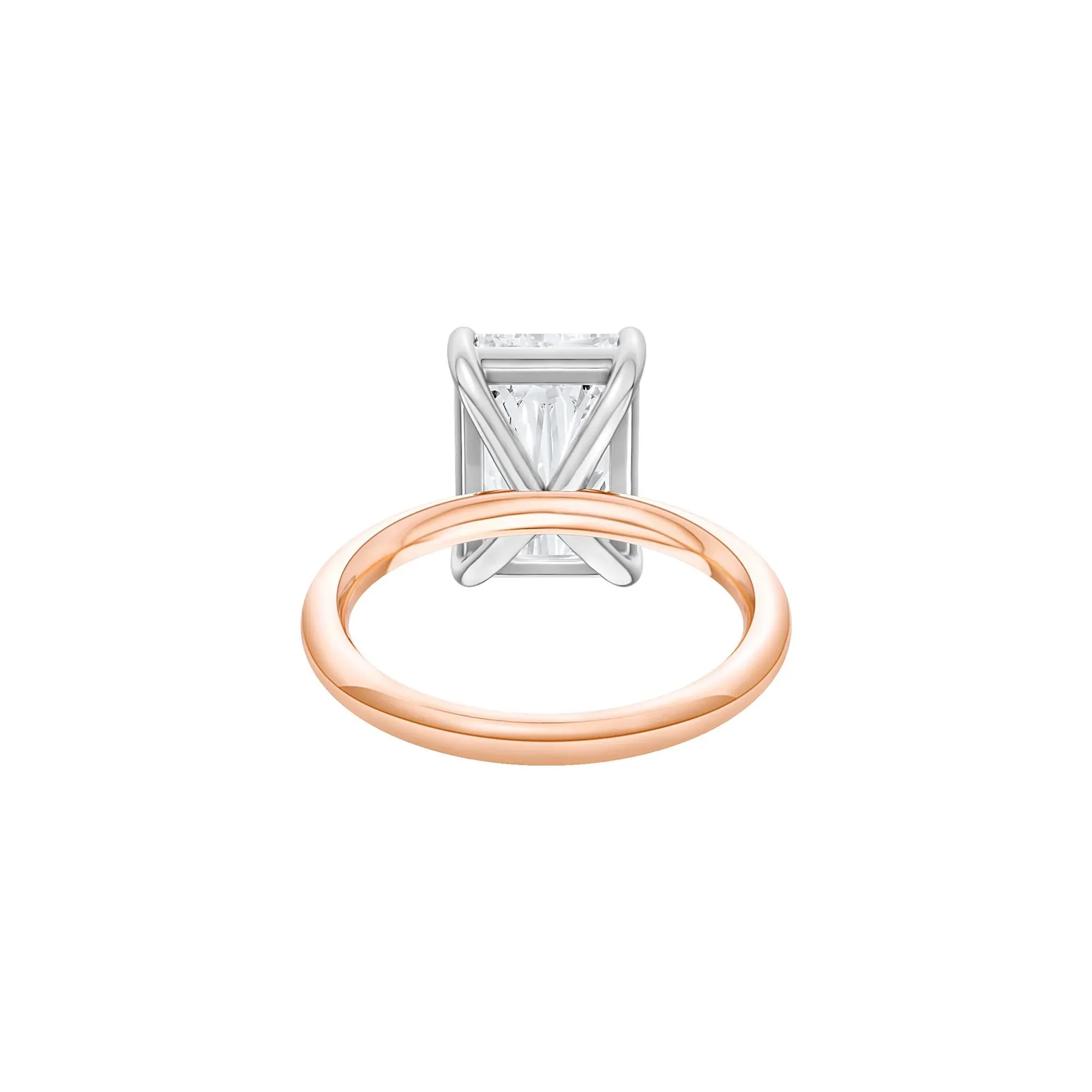 Lab Grown Diamond Radiant-Cut Solitaire Ring 14K Rose & White Gold (5 CT.) Size 11.5 2mm - Image 4