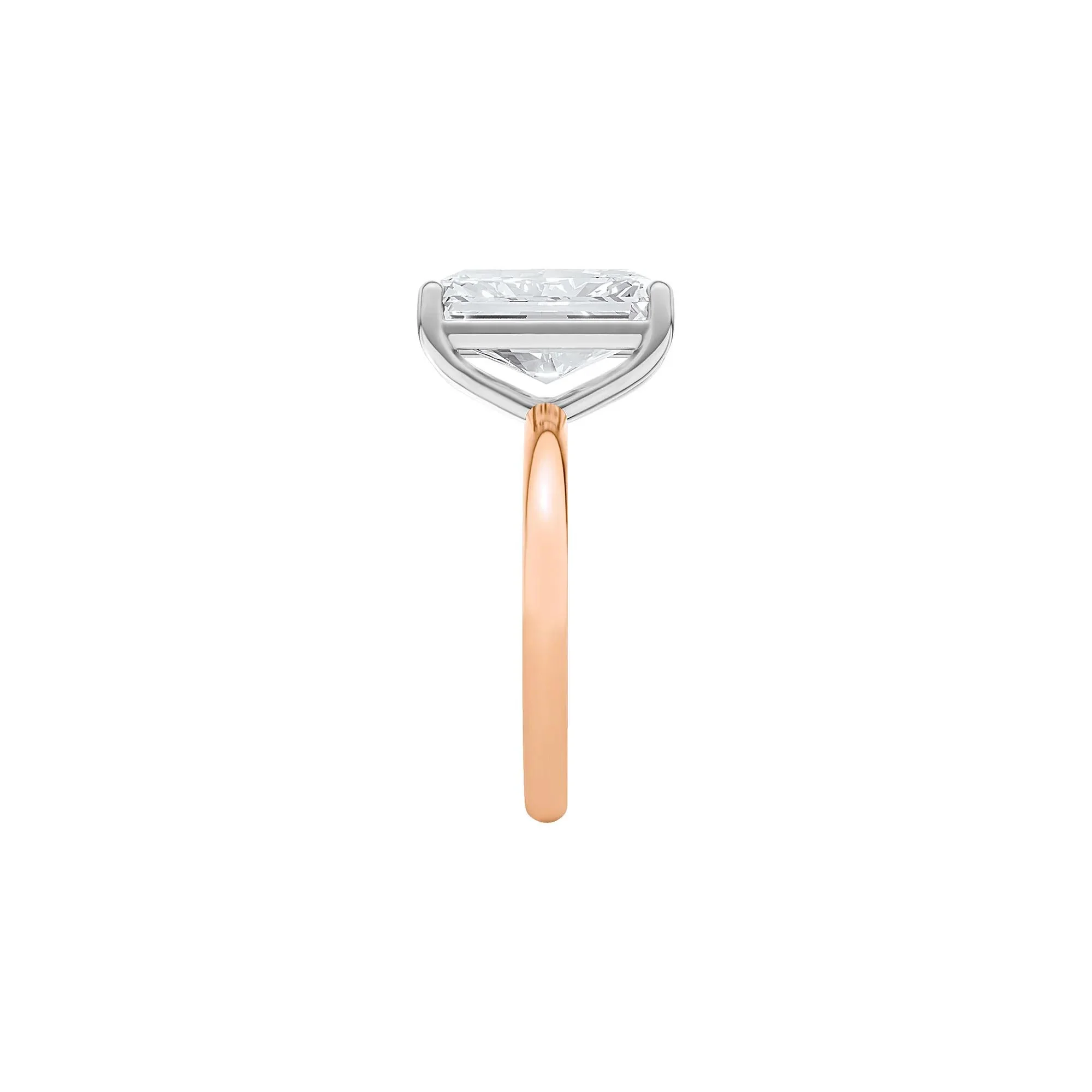 Lab Grown Diamond Radiant-Cut Solitaire Ring 14K Rose & White Gold (5 CT.) Size 5 2mm - Image 3