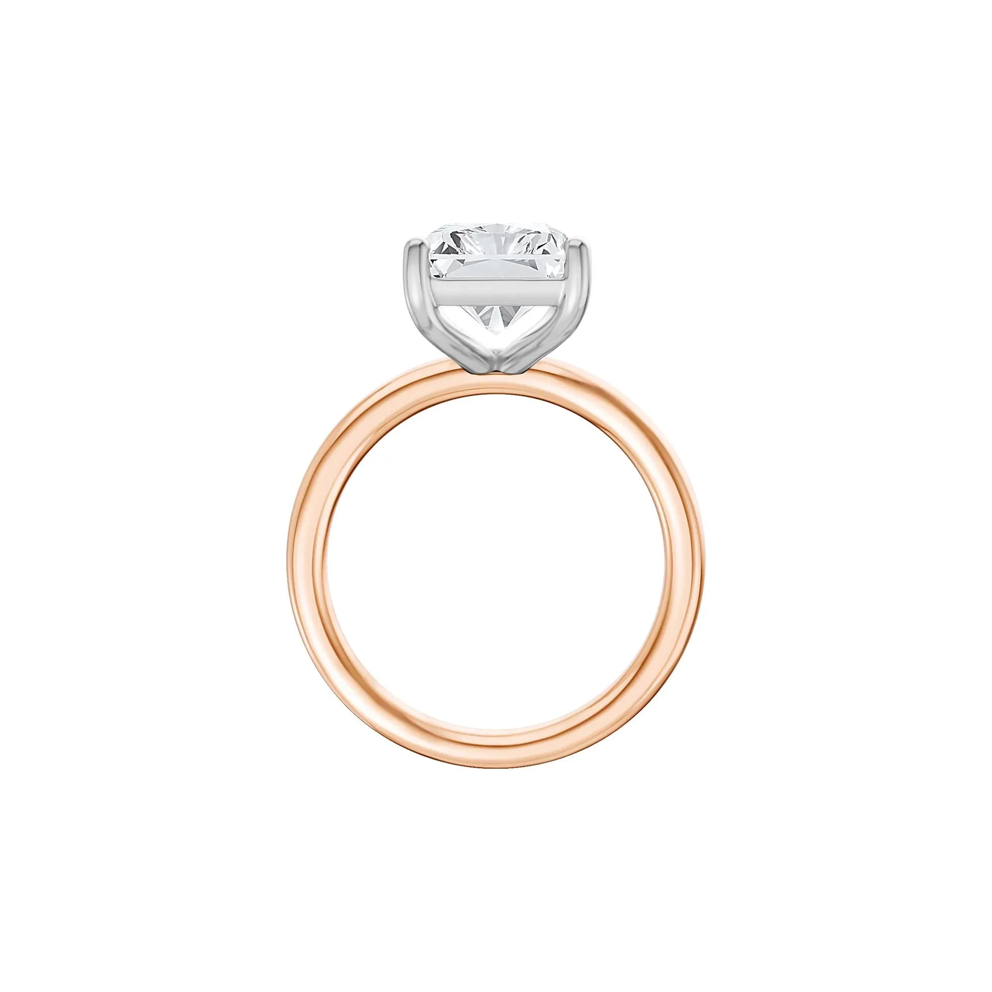 Lab Grown Diamond Radiant-Cut Solitaire Ring 14K Rose & White Gold (5 CT.) Size 9 2mm - Image 2