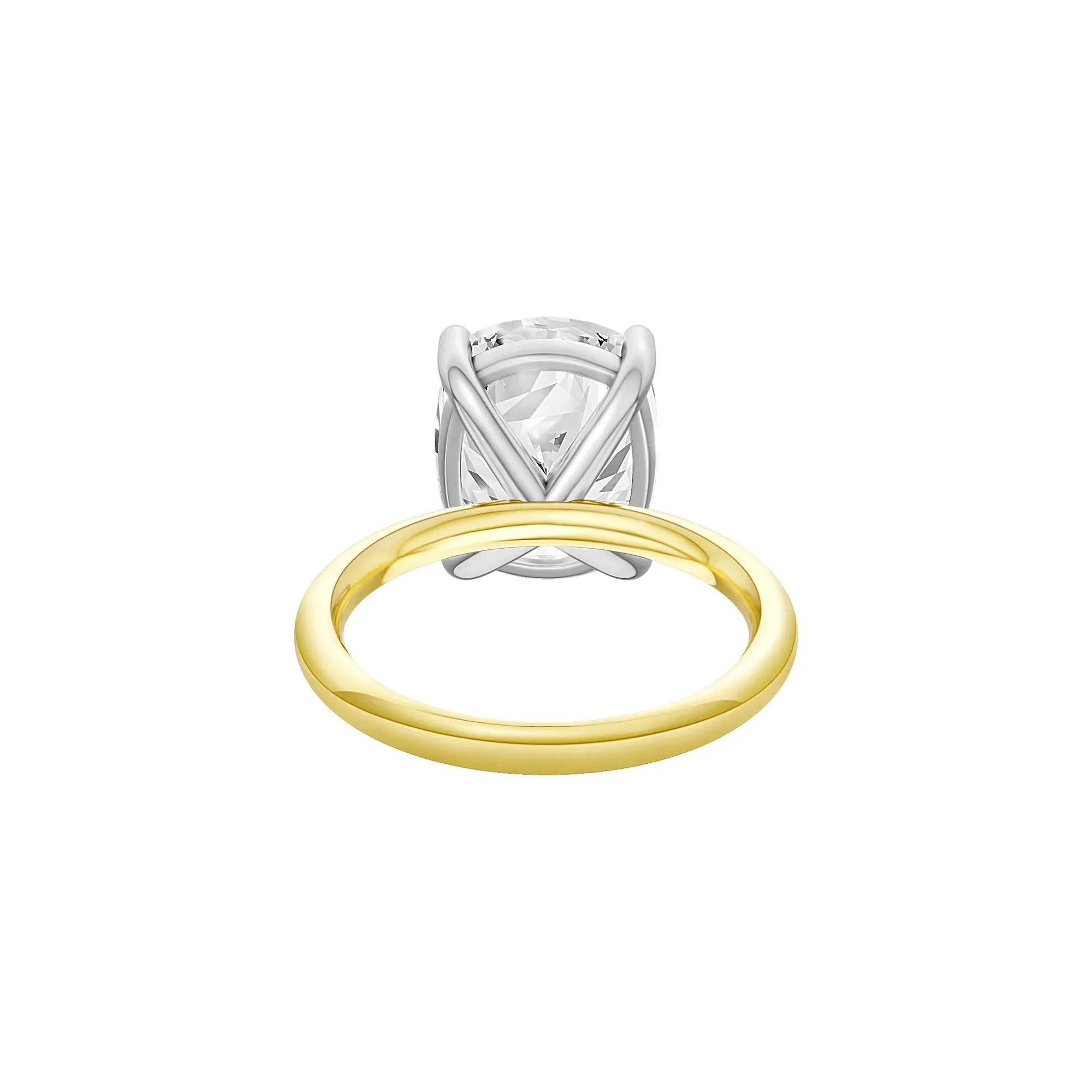 6 CT. Tw. Lab Grown Diamond Elongated Cushion-Cut Engagement Ring 14K Yellow and White Gold Size 8.5 2mm - Image 4