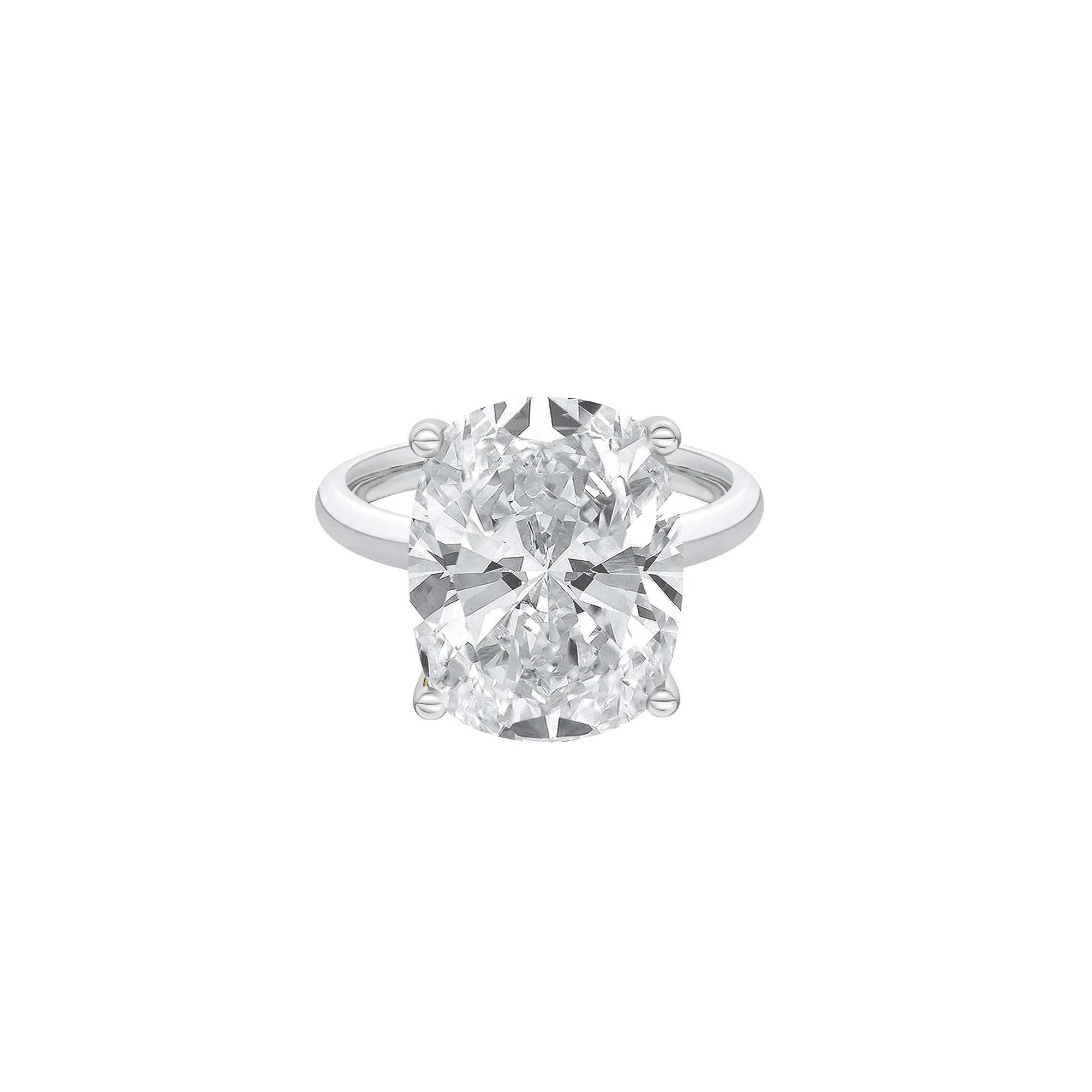Lab Grown Diamond Elongated Cushion-Cut Engagement Ring Platinum (7 CT Tw.) White Size 5 2mm