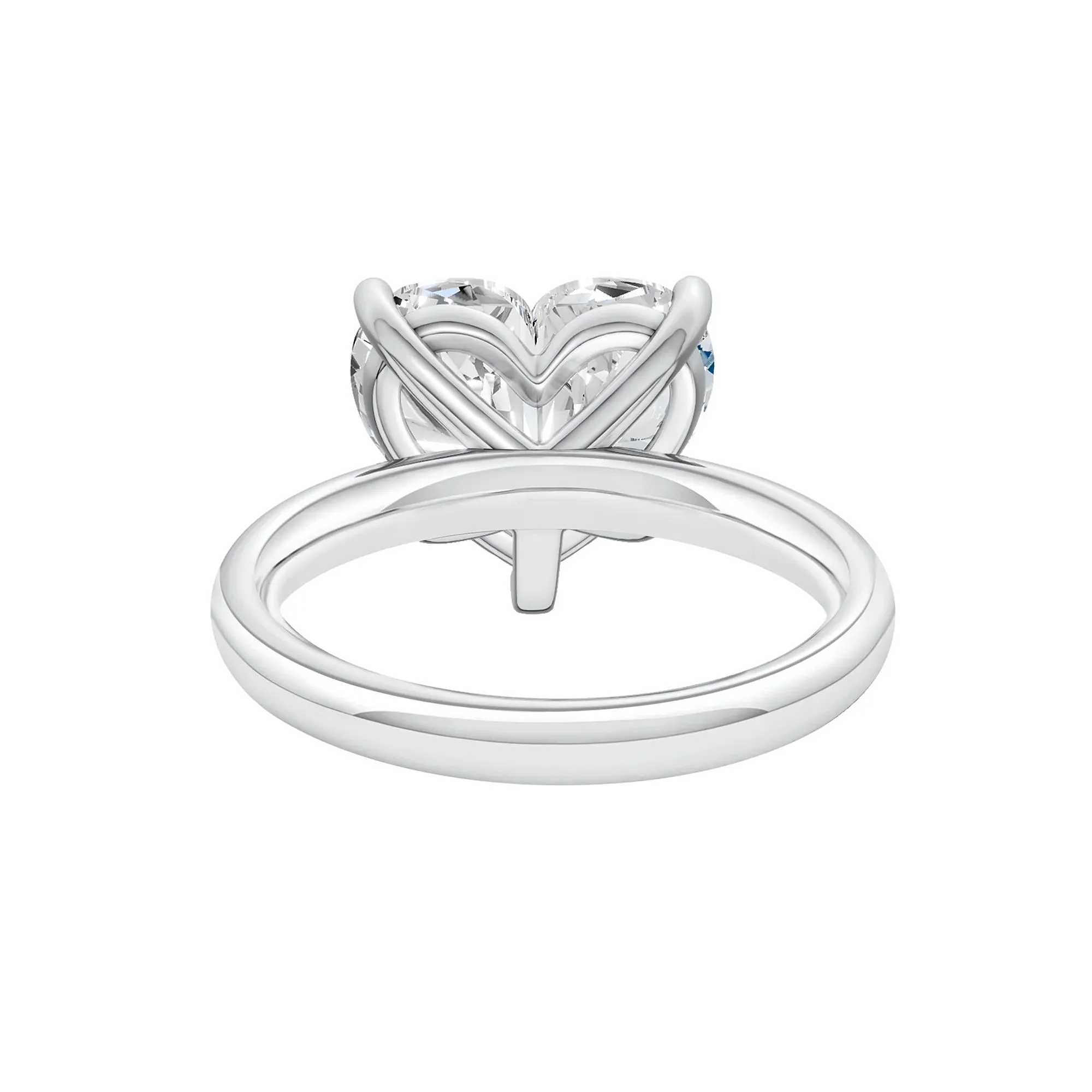 Lab Grown Diamond Heart-Shaped Solitaire Ring Platinum (5 CT.) White Size 4.5 2mm - Image 4