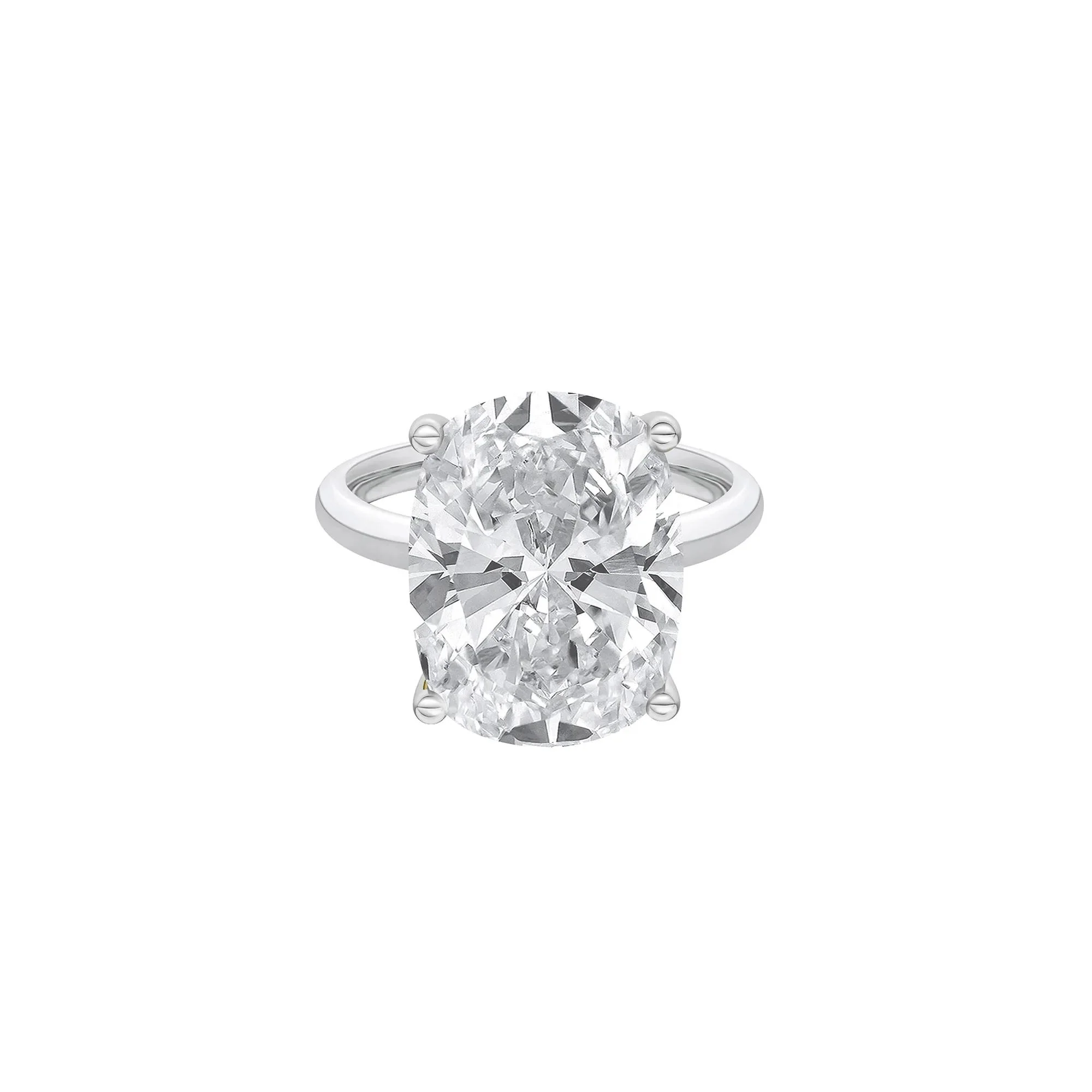 8 CT. Tw. Lab Grown Diamond Elongated Cushion-Cut Engagement Ring 14K White Gold Size 8 2mm