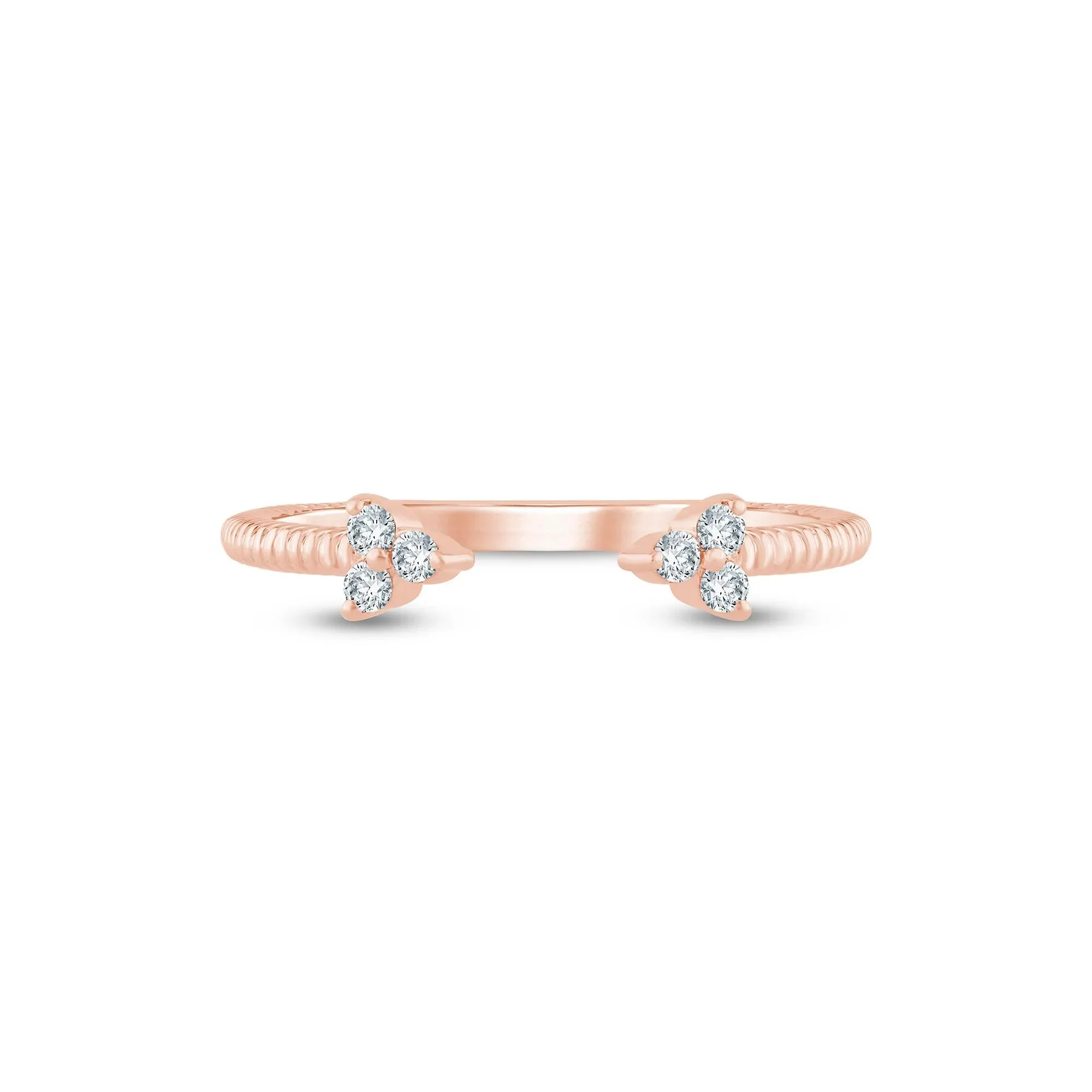 1/10 CT. Tw. Diamond Open Ring 10K Rose Gold Size 8.5 1.5mm