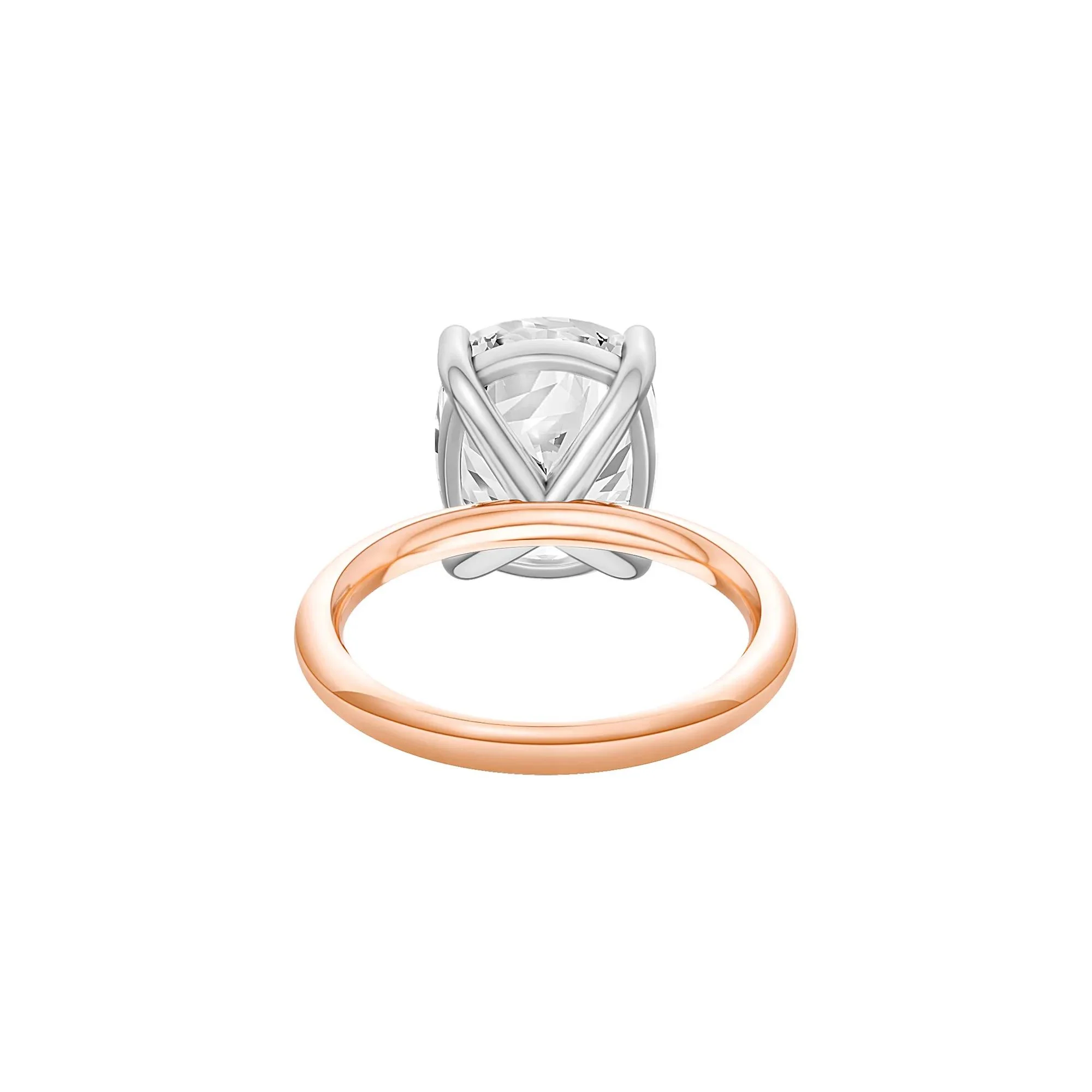 6 CT. Tw. Lab Grown Diamond Elongated Cushion-Cut Engagement Ring 14K Rose and White Gold Size 9 2mm - Image 4