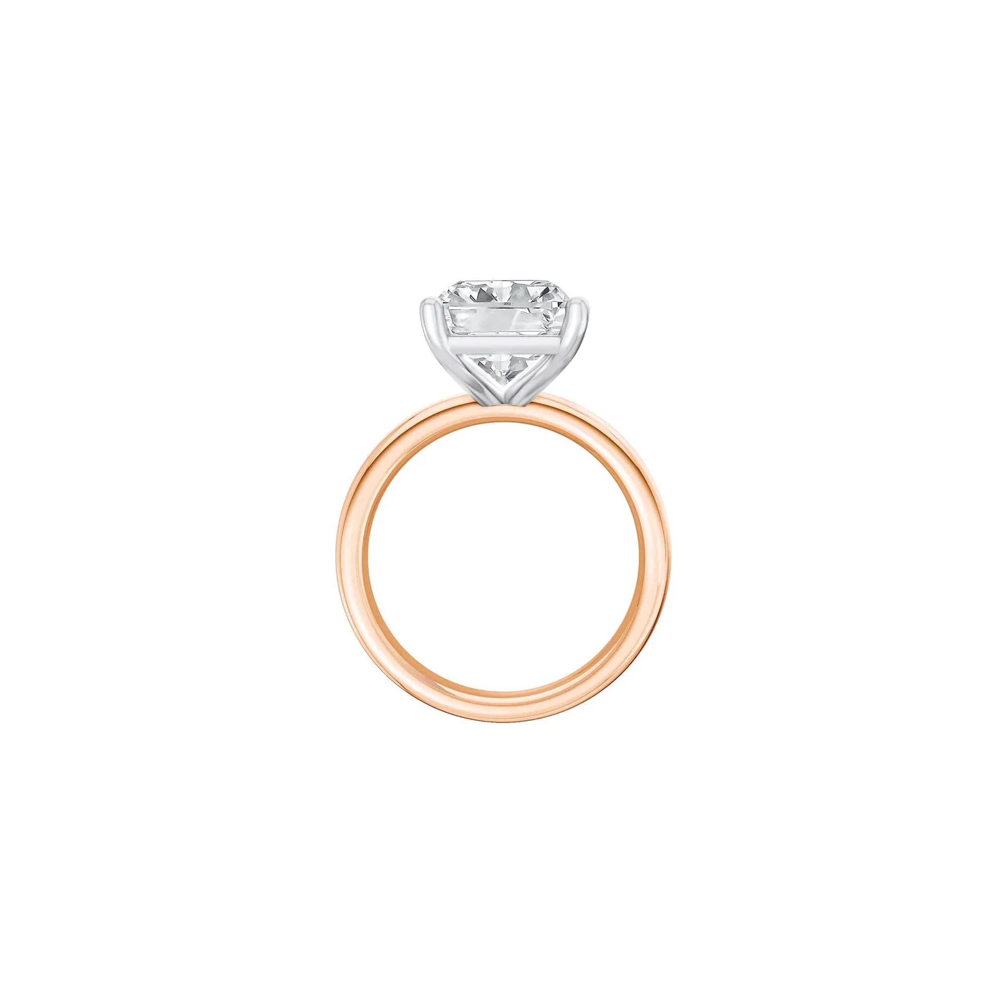 Lab Grown Diamond Radiant-Cut Solitaire Ring 14K Rose & White Gold (6 CT.) Size 11.5 2mm - Image 2