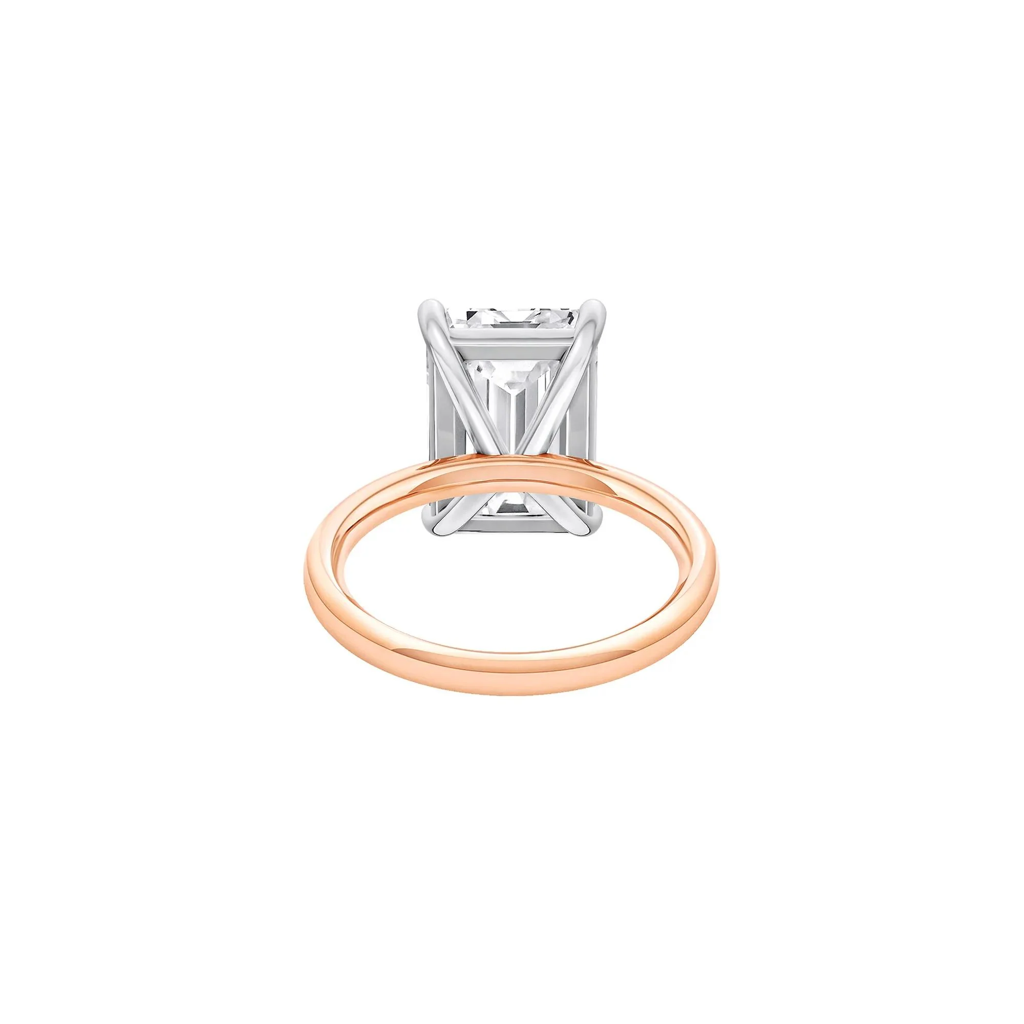 Lab Grown Diamond Radiant-Cut Solitaire Ring 14K Rose & White Gold (6 CT.) Size 11.5 2mm - Image 4