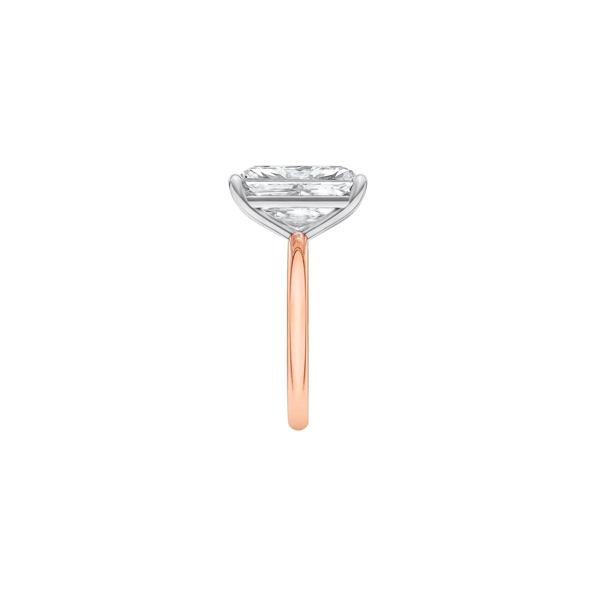 Lab Grown Diamond Radiant-Cut Solitaire Ring 14K Rose & White Gold (6 CT.) Size 9.5 2mm - Image 3