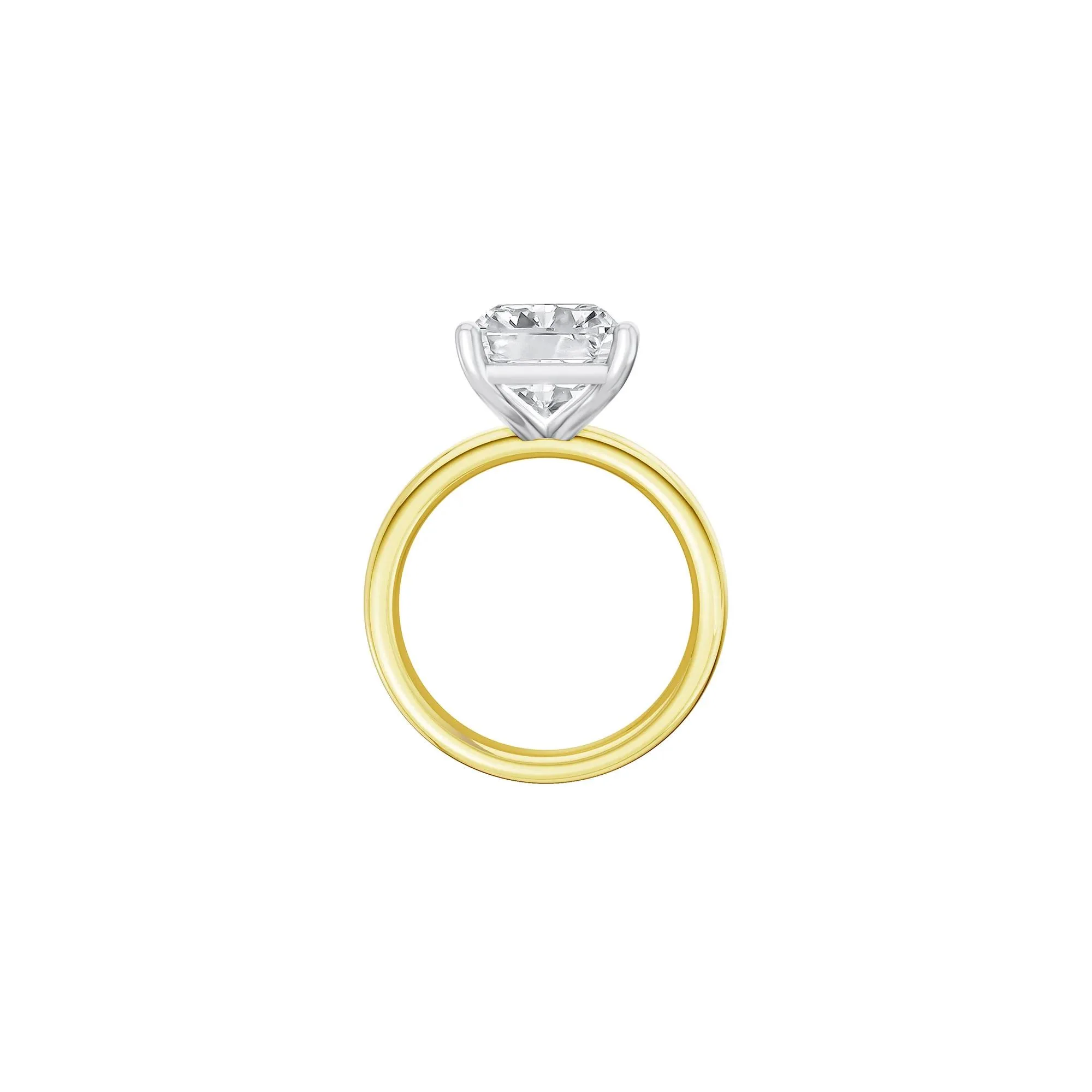 Lab Grown Diamond Radiant-Cut Solitaire Ring 14K Yellow & White Gold (6 CT.) Size 11 2mm - Image 2