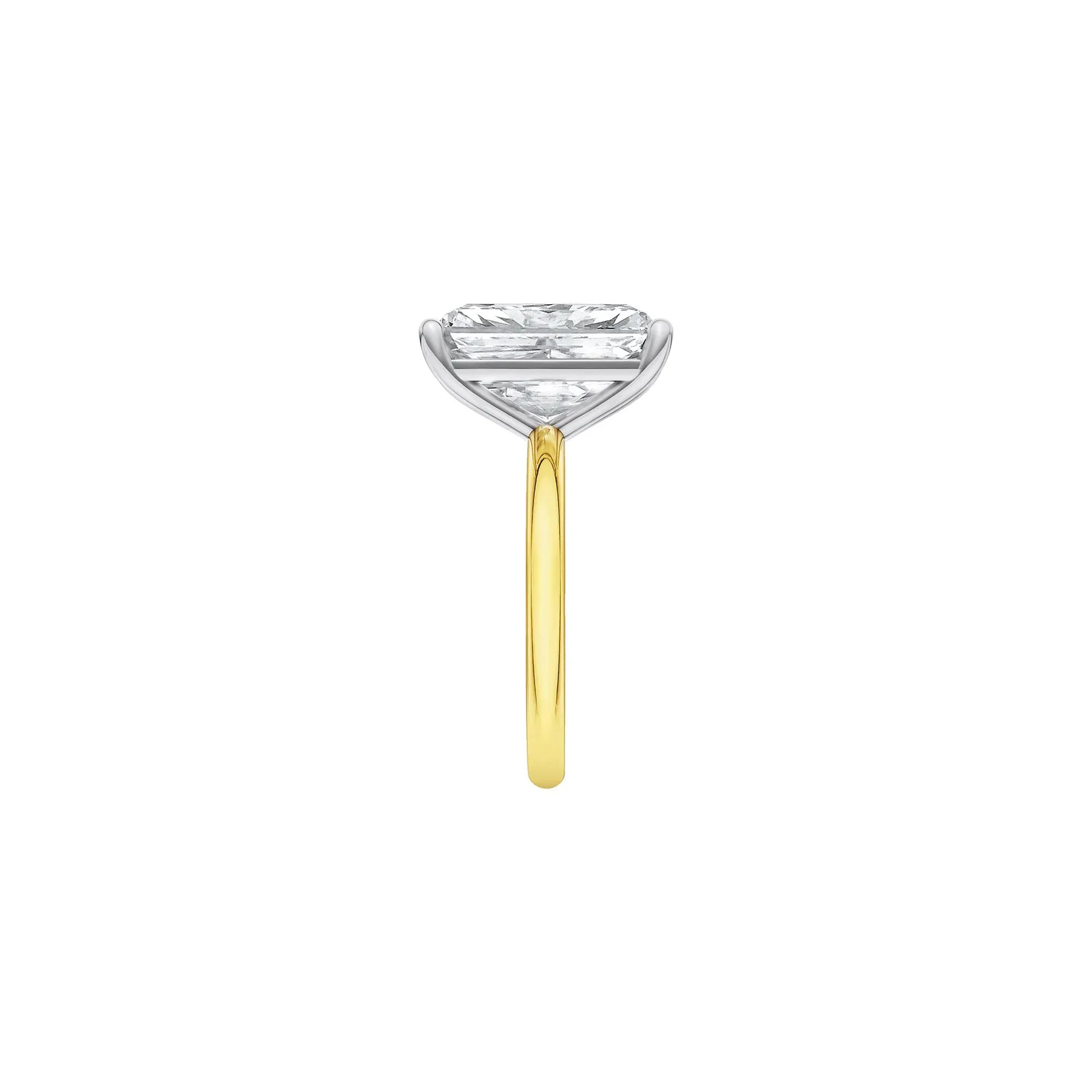 Lab Grown Diamond Radiant-Cut Solitaire Ring 14K Yellow & White Gold (6 CT.) Size 4.5 2mm - Image 3