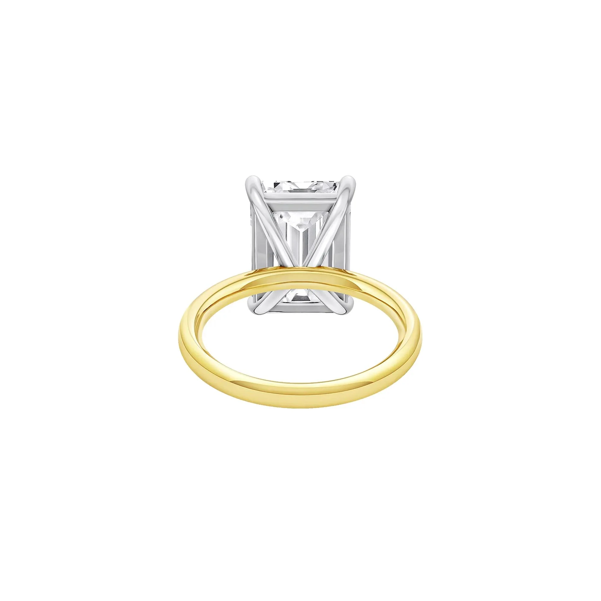 Lab Grown Diamond Radiant-Cut Solitaire Ring 14K Yellow & White Gold (6 CT.) Size 8 2mm - Image 4