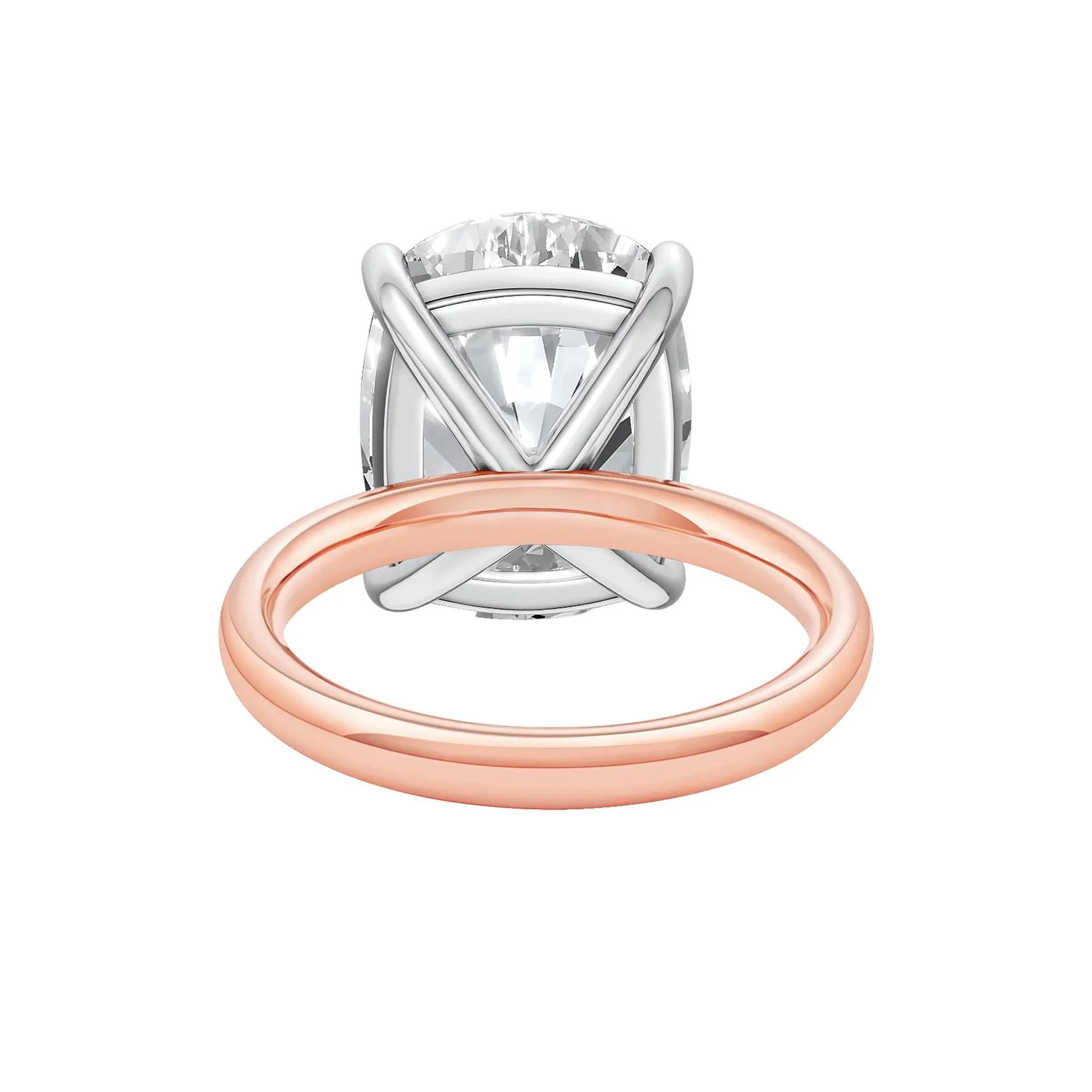 8 CT. Tw. Lab Grown Diamond Elongated Cushion-Cut Engagement Ring 14K Rose and White Gold Size 4.5 2mm - Image 4