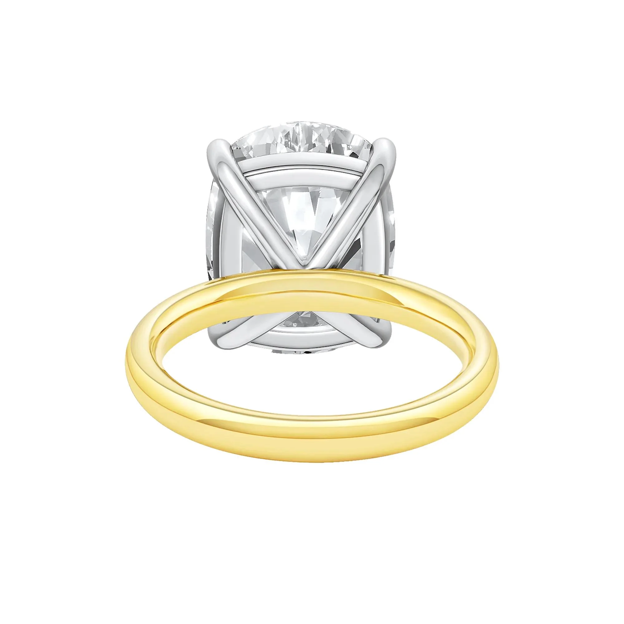 8 CT. Tw. Lab Grown Diamond Elongated Cushion-Cut Engagement Ring 14K Yellow and White Gold Size 6 2mm - Image 4
