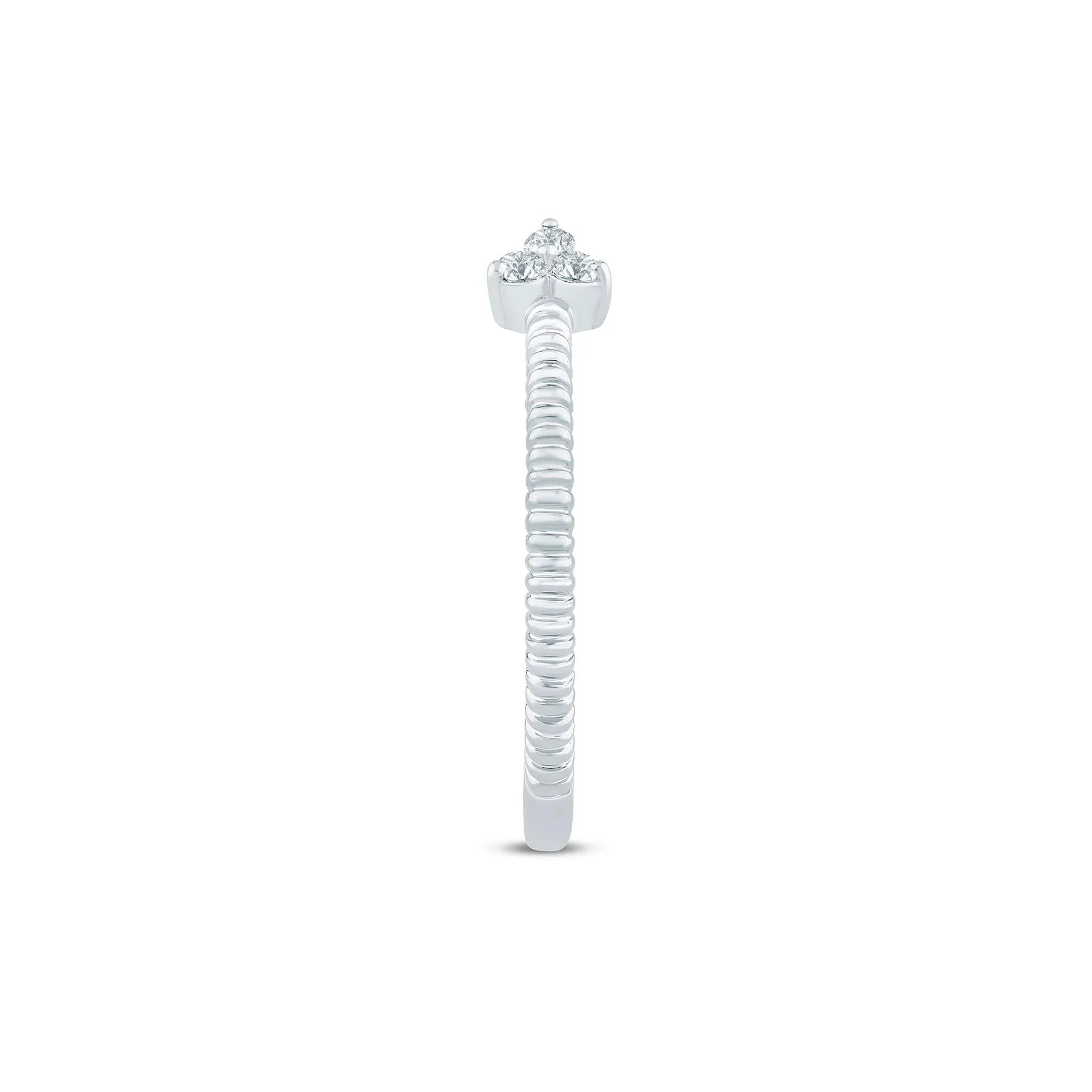 1/10 CT. Tw. Diamond Open Ring 10K White Gold Size 5.5 1.5mm - Image 3