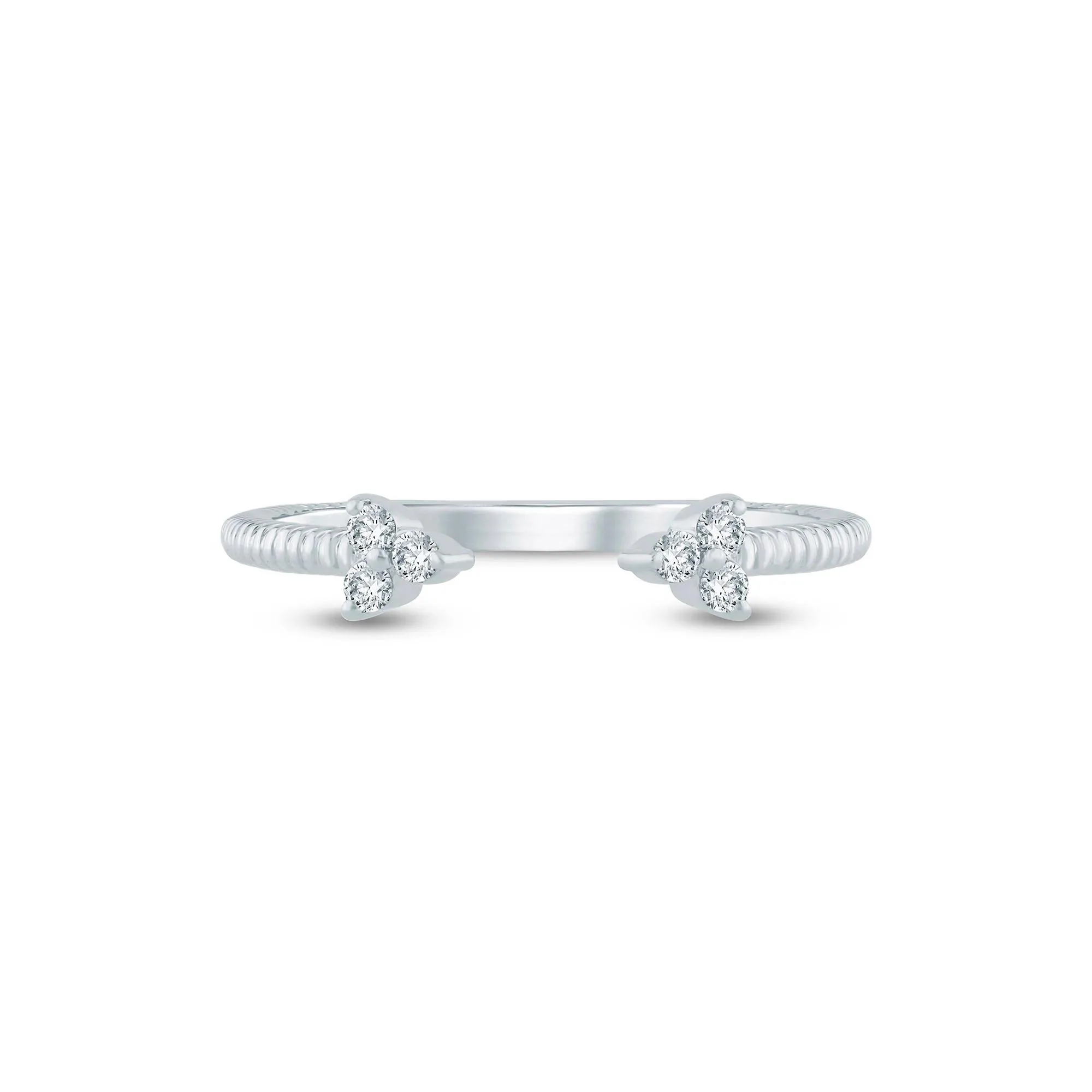 1/10 CT. Tw. Diamond Open Ring 10K White Gold Size 7 1.5mm