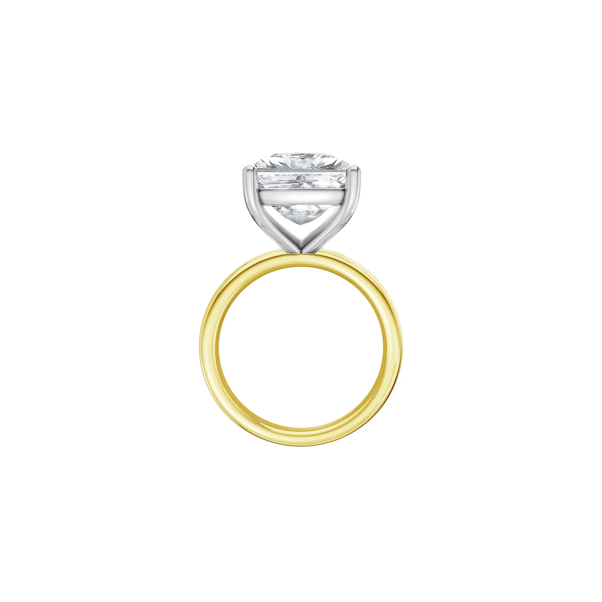 9 CT. Tw. Lab Grown Diamond Elongated Cushion-Cut Engagement Ring 14K Yellow and White Gold Size 9 2mm - Image 2