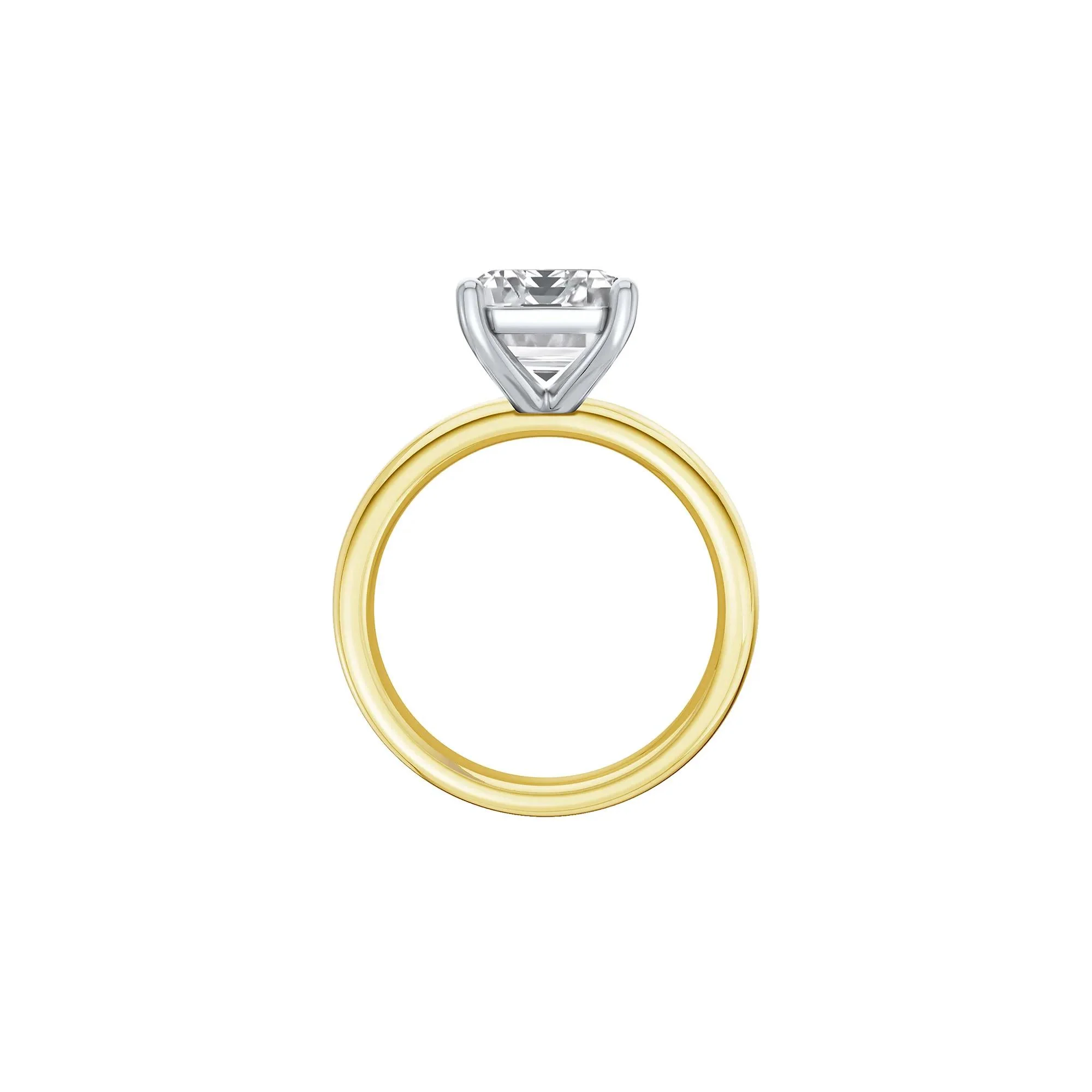Lab Grown Diamond Emerald-Cut Solitaire Ring 14K Yellow & White Gold (5 CT.) Size 10.5 2mm - Image 2