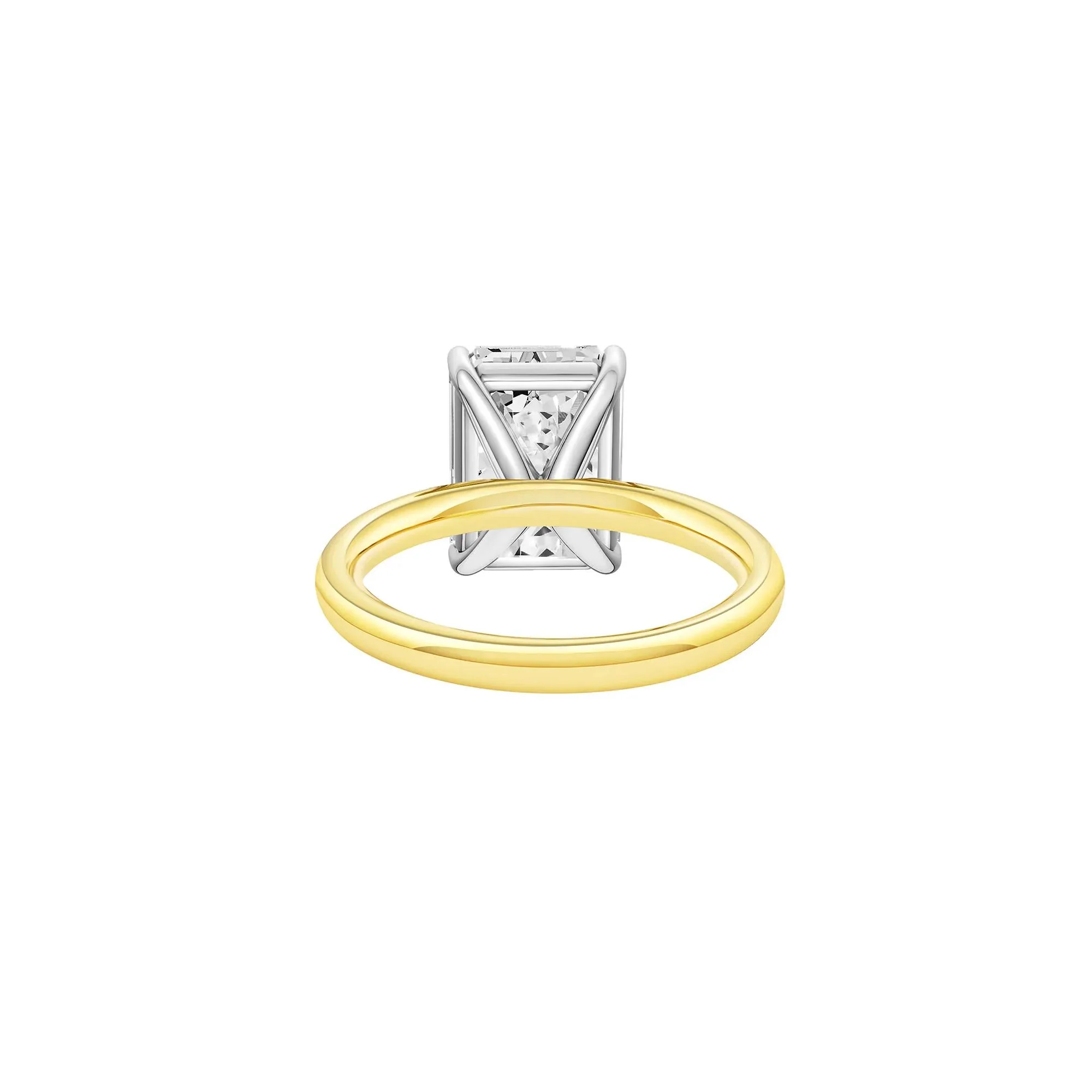 Lab Grown Diamond Emerald-Cut Solitaire Ring 14K Yellow & White Gold (5 CT.) Size 6.5 2mm - Image 4