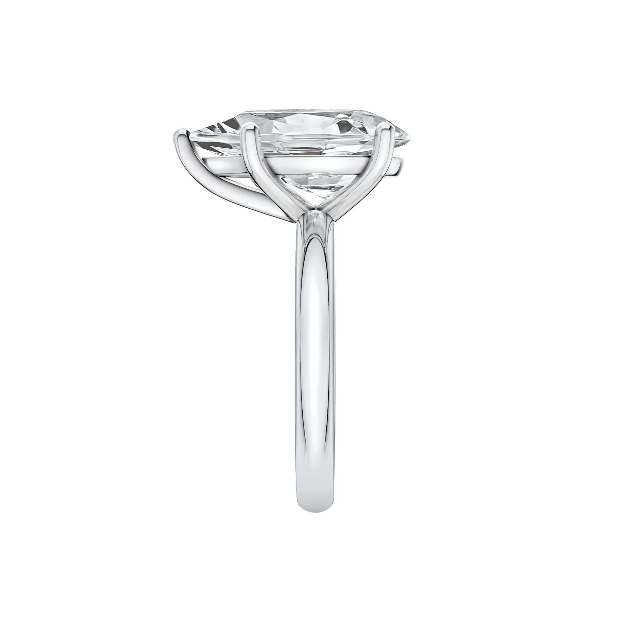 Lab Grown Diamond Pear-Shaped Solitaire Ring Platinum (5 CT.) White Size 7.5 2mm - Image 3