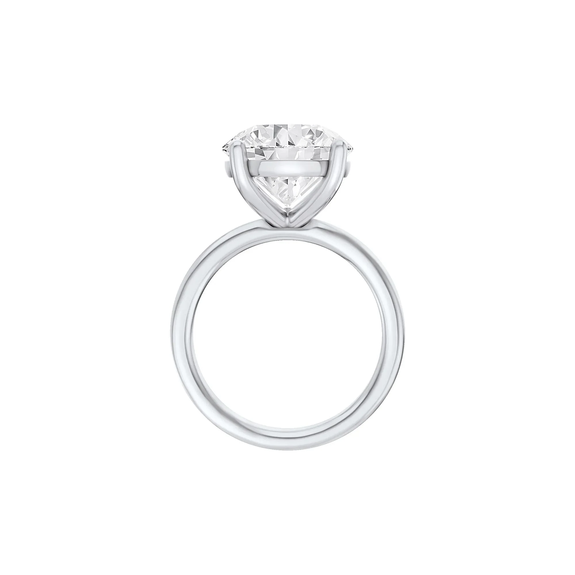 Lab Grown Diamond Round Solitaire Ring Platinum (6 CT.) Round Brilliant Cut White Size 4.5 2mm - Image 2