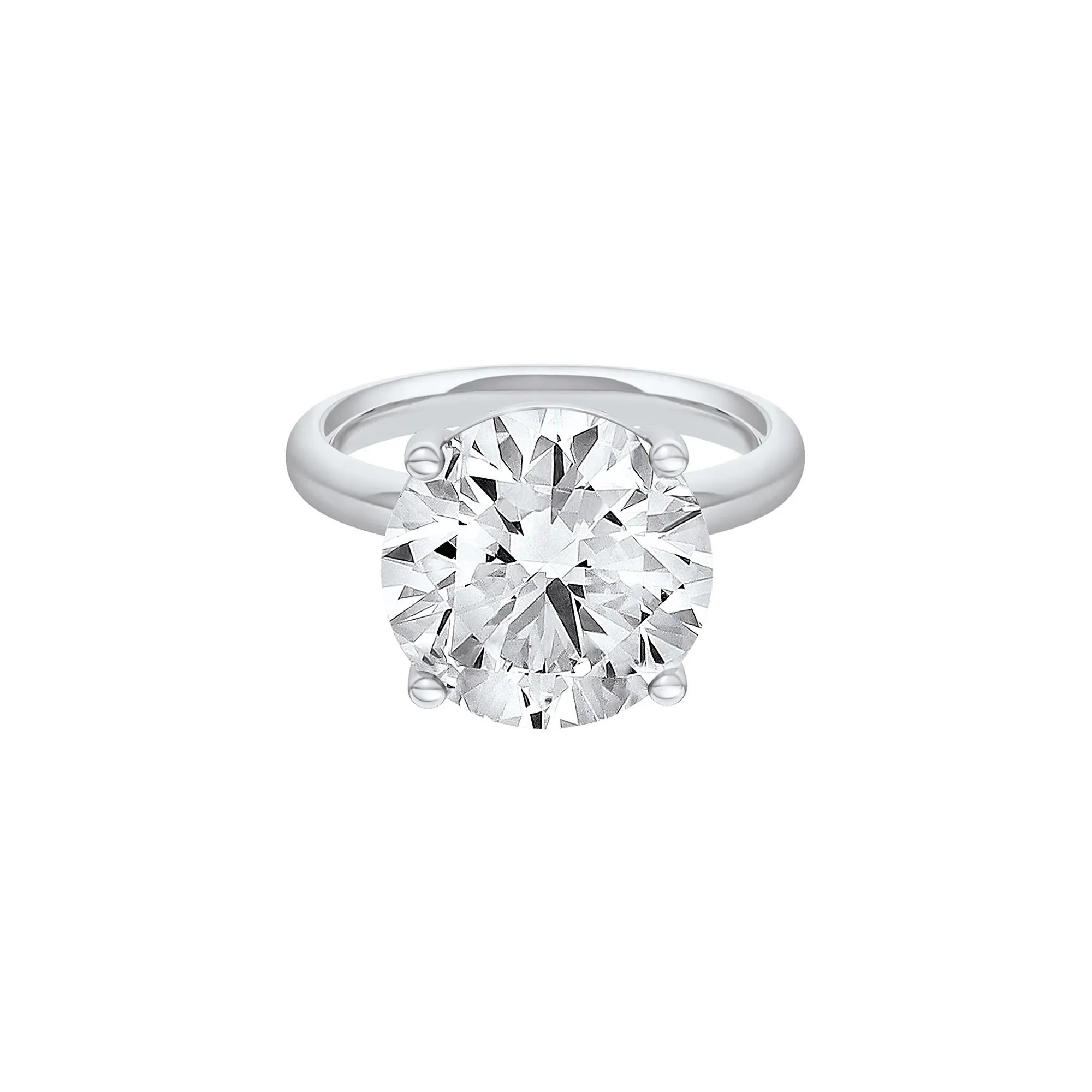 Lab Grown Diamond Round Solitaire Ring 14K White Gold (7 CT.) Round Brilliant Cut Size 5.5 2mm