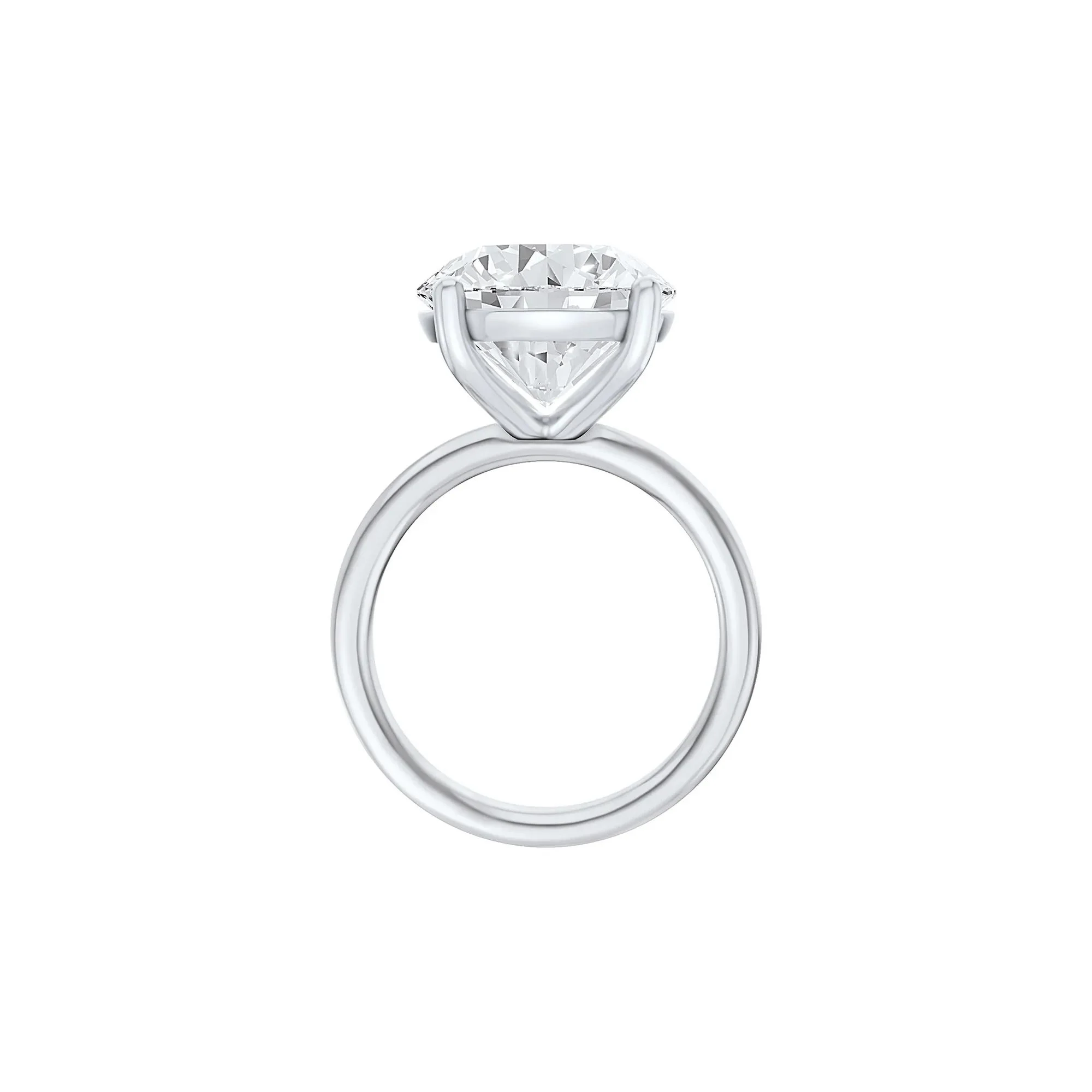 Lab Grown Diamond Round Solitaire Ring 14K White Gold (8 CT.) Round Brilliant Cut Size 9 2mm