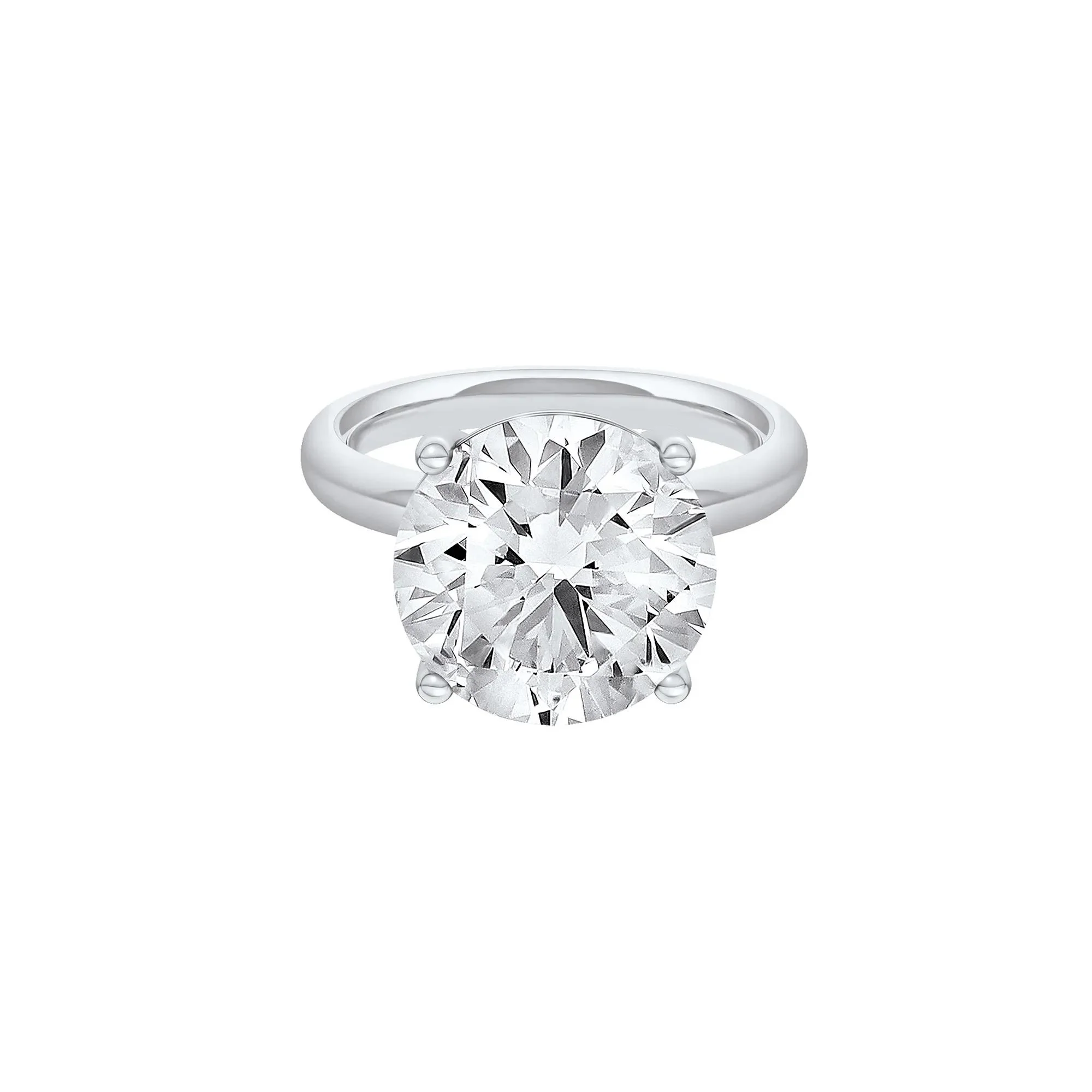 Lab Grown Diamond Round Solitaire Ring Platinum (8 CT.) Round Brilliant Cut White Size 4 2mm