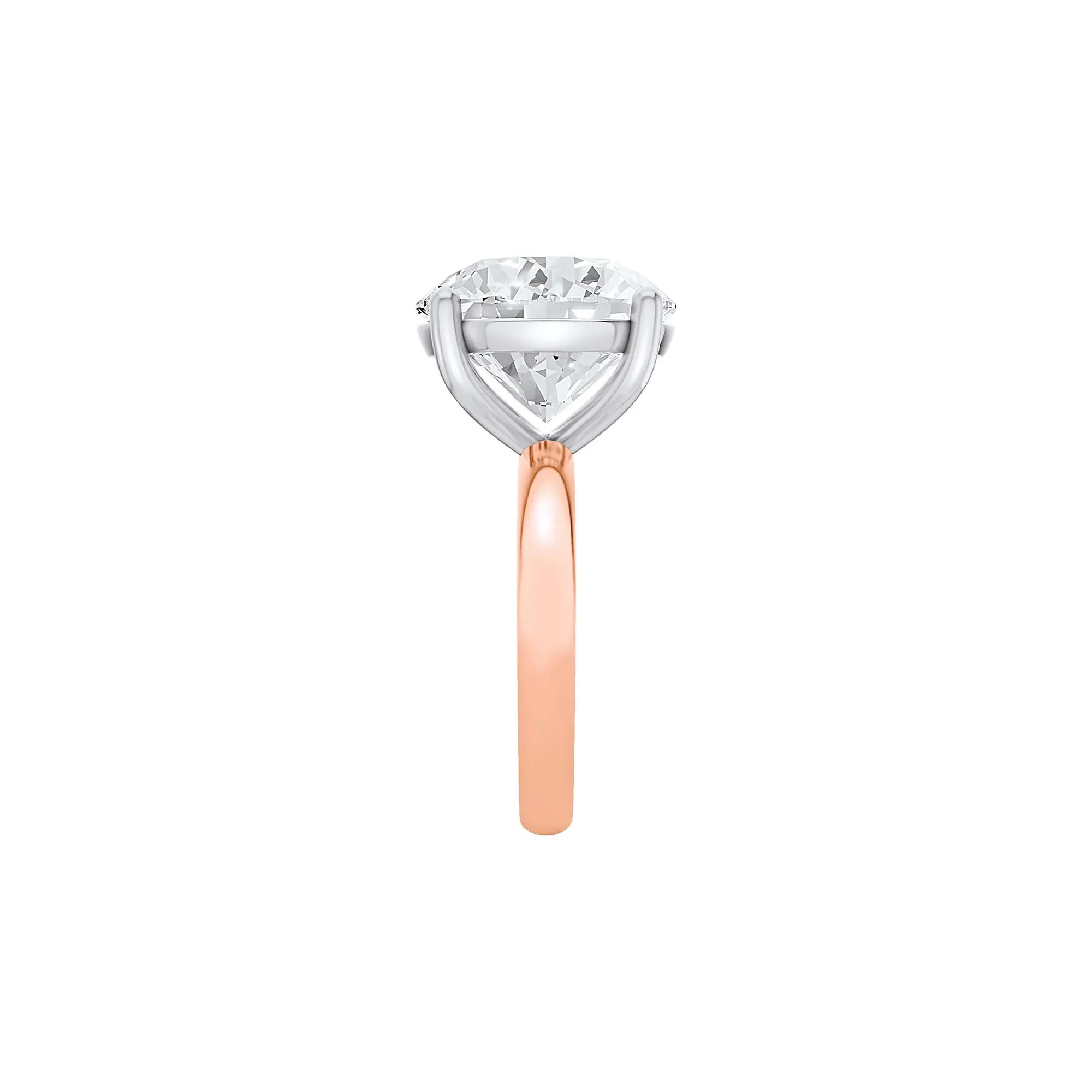 Lab Grown Diamond Round Solitaire Engagement Ring 14K Rose and White Gold (10 CT.) Size 5 2mm - Image 3