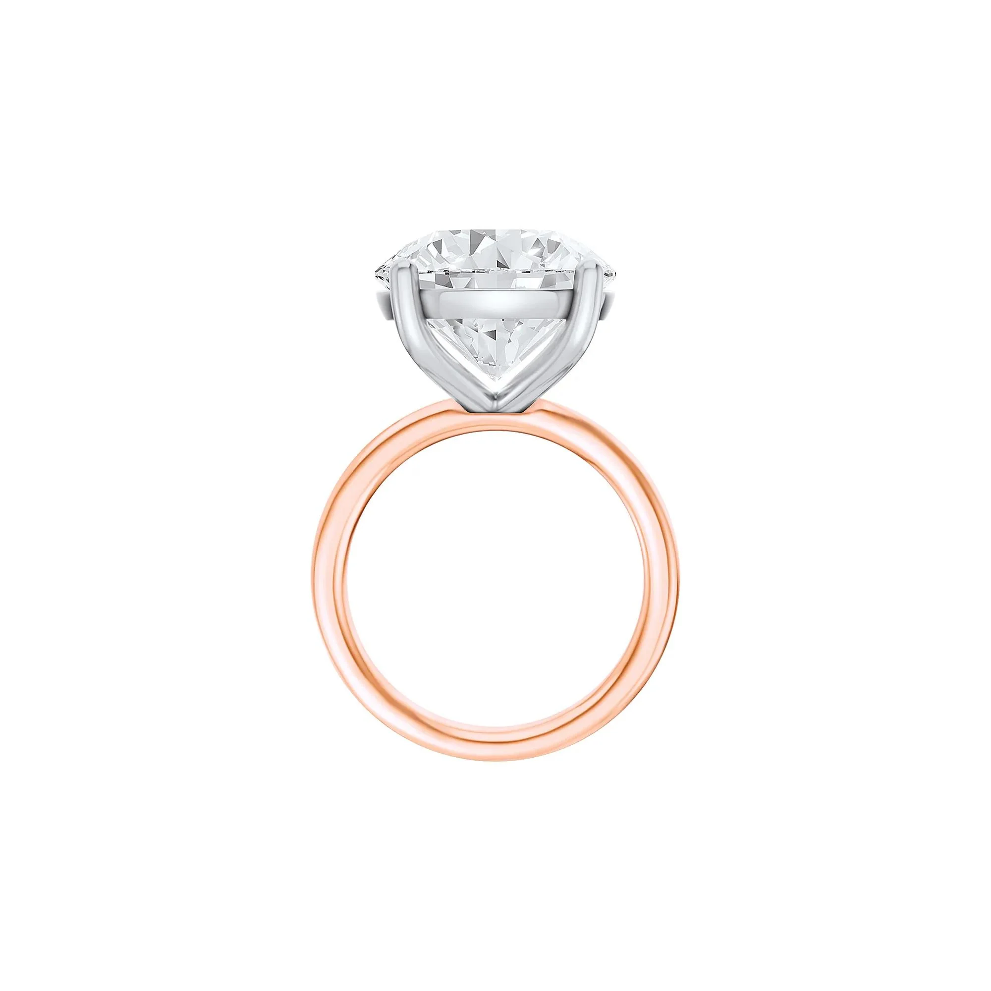 Lab Grown Diamond Round Solitaire Engagement Ring 14K Rose and White Gold (10 CT.) Size 6 2mm - Image 2