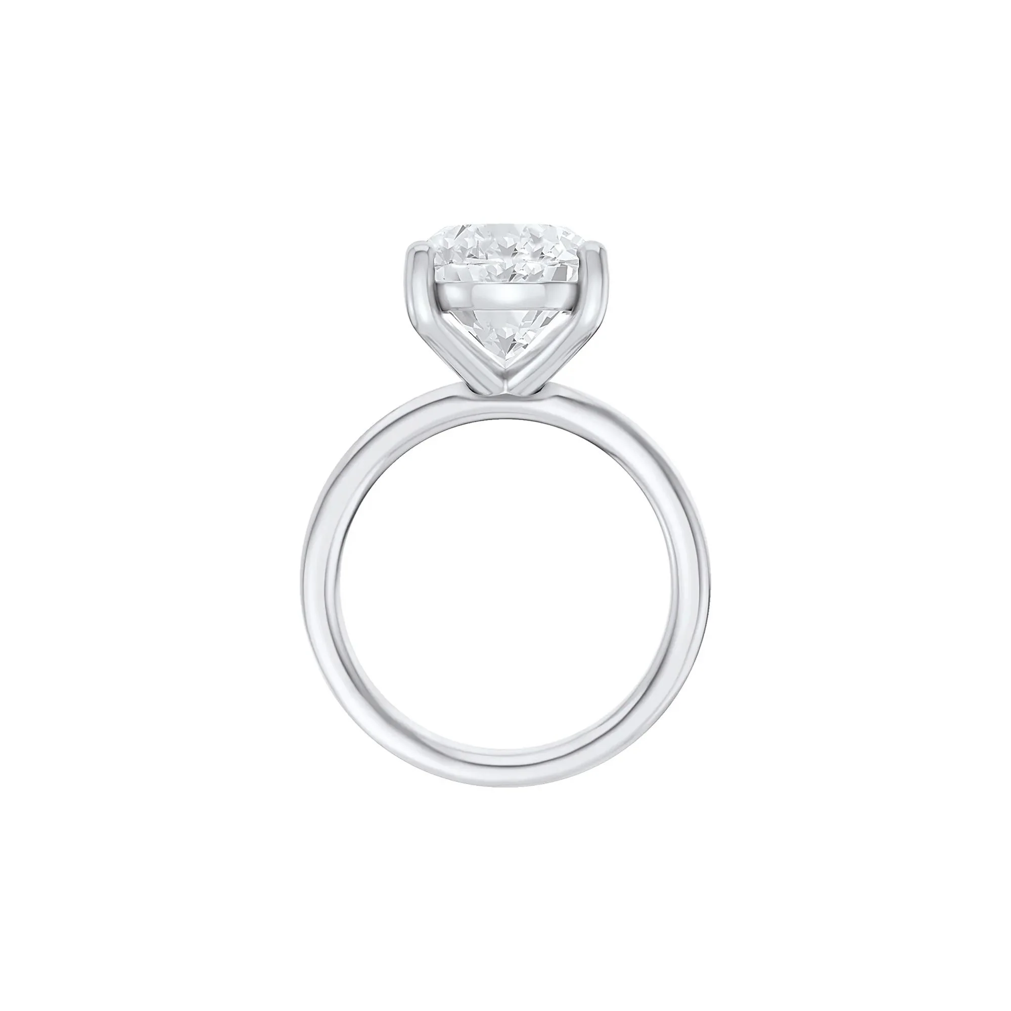 6 CT. Tw. Lab Grown Diamond Oval Solitaire Engagement Ring 14K White Gold Size 9 2mm - Image 2