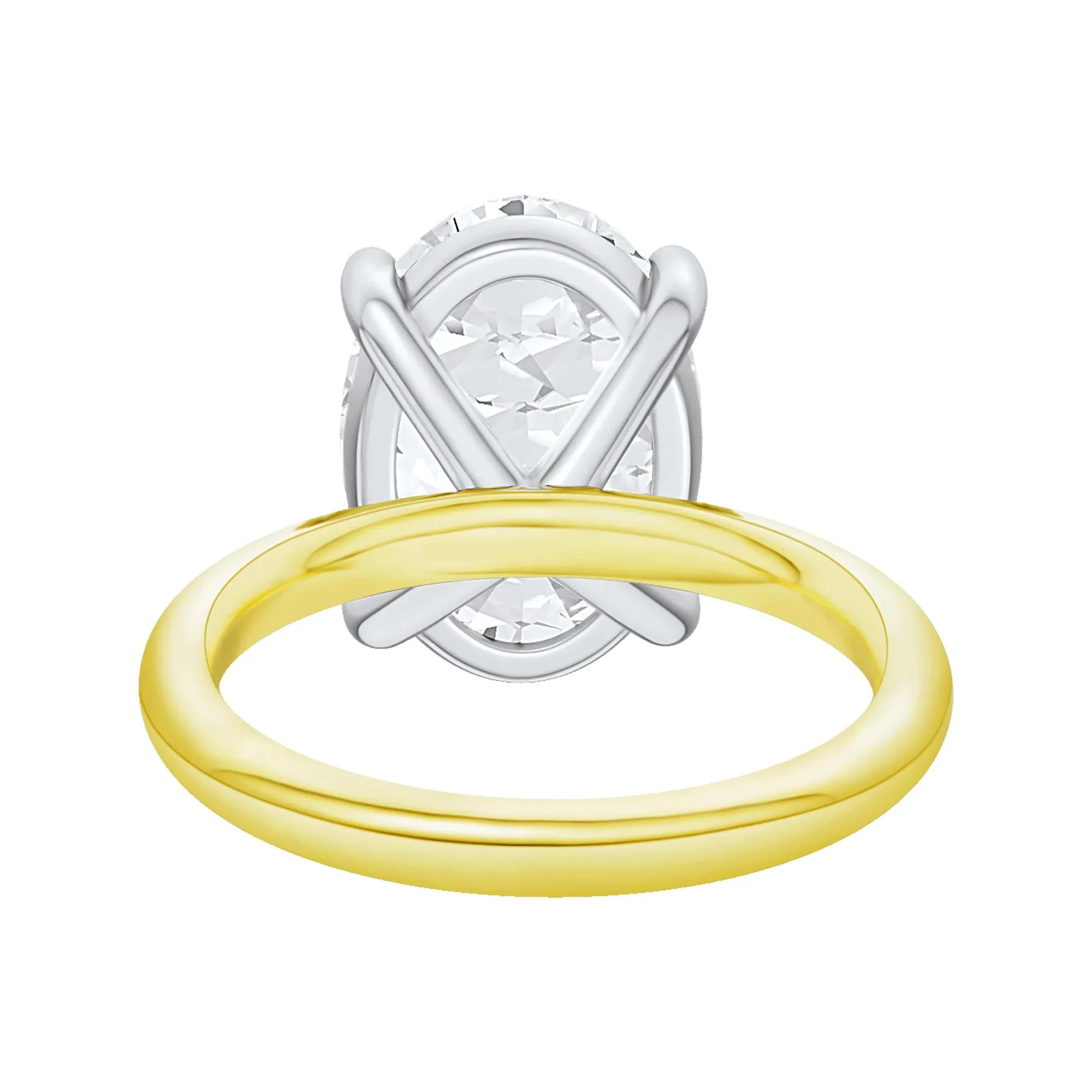 6 CT. Tw. Lab Grown Diamond Oval Solitaire Engagement Ring 14K Yellow & White Gold Size 11.5 2mm - Image 4