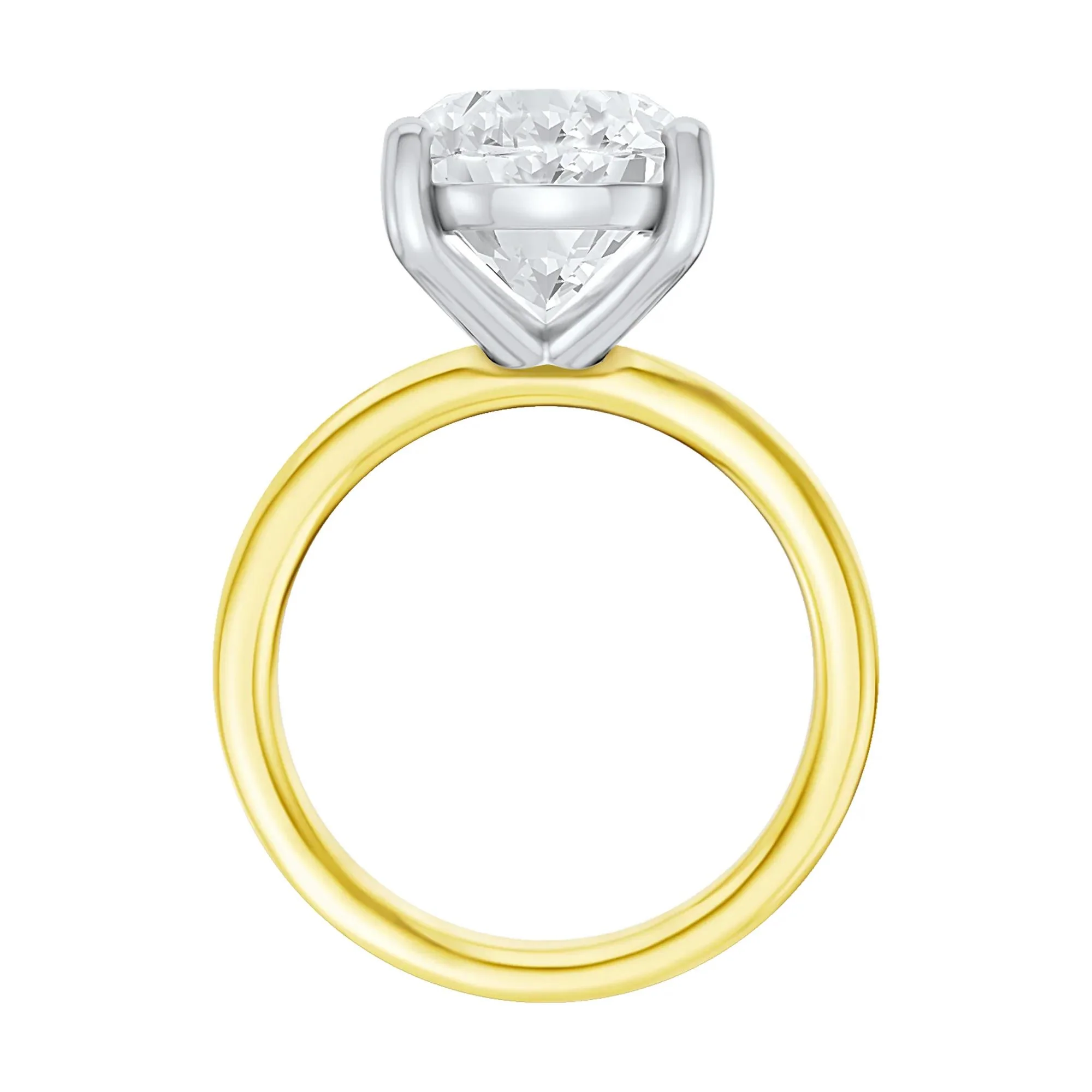 6 CT. Tw. Lab Grown Diamond Oval Solitaire Engagement Ring 14K Yellow & White Gold Size 5 2mm - Image 2
