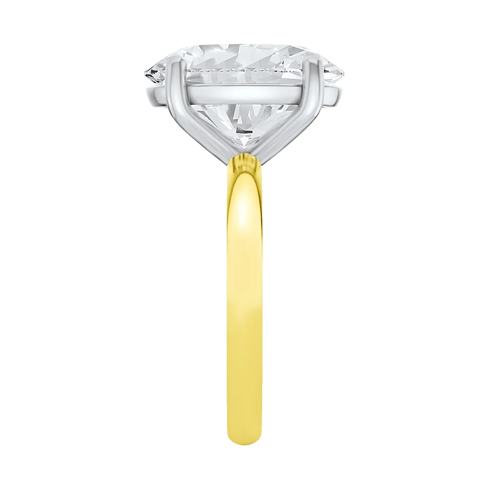 6 CT. Tw. Lab Grown Diamond Oval Solitaire Engagement Ring 14K Yellow & White Gold Size 9 2mm - Image 3