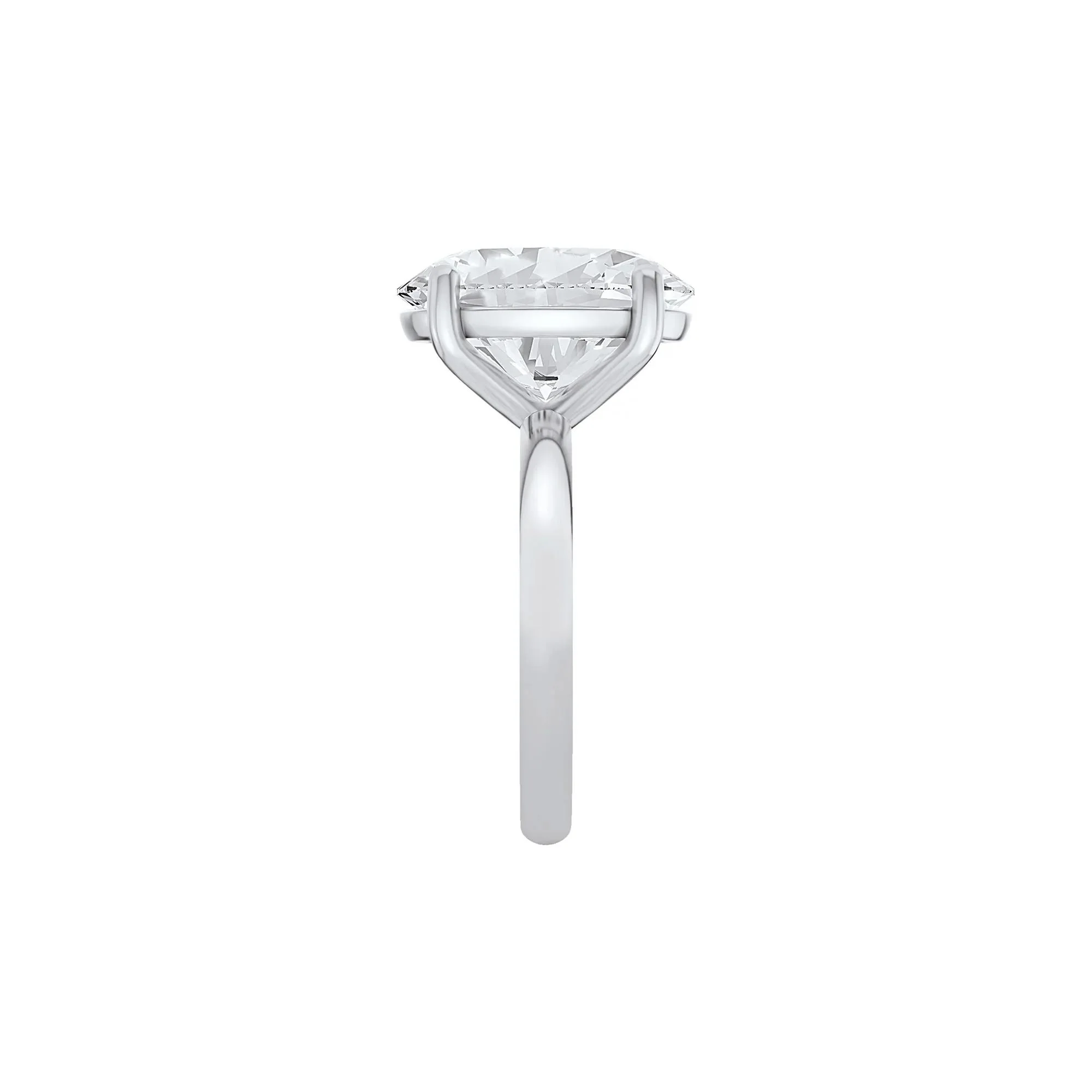 Lab Grown Diamond Oval Solitaire Ring Platinum (6 CT.) White Size 11.5 2mm - Image 3