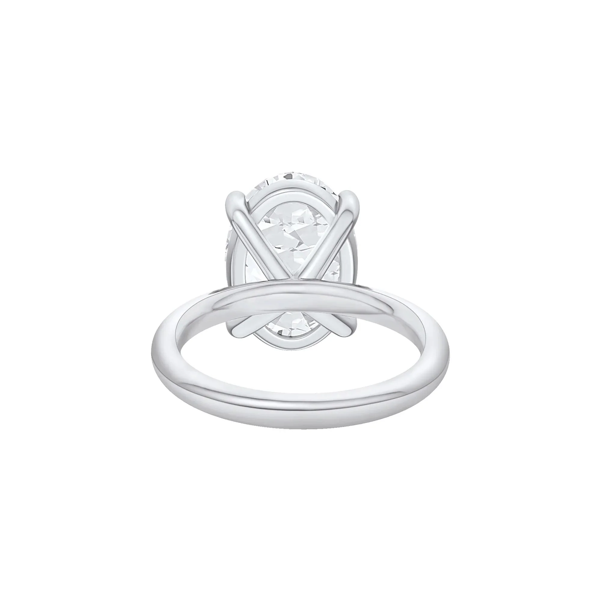 Lab Grown Diamond Oval Solitaire Ring Platinum (6 CT.) White Size 4.5 2mm - Image 4