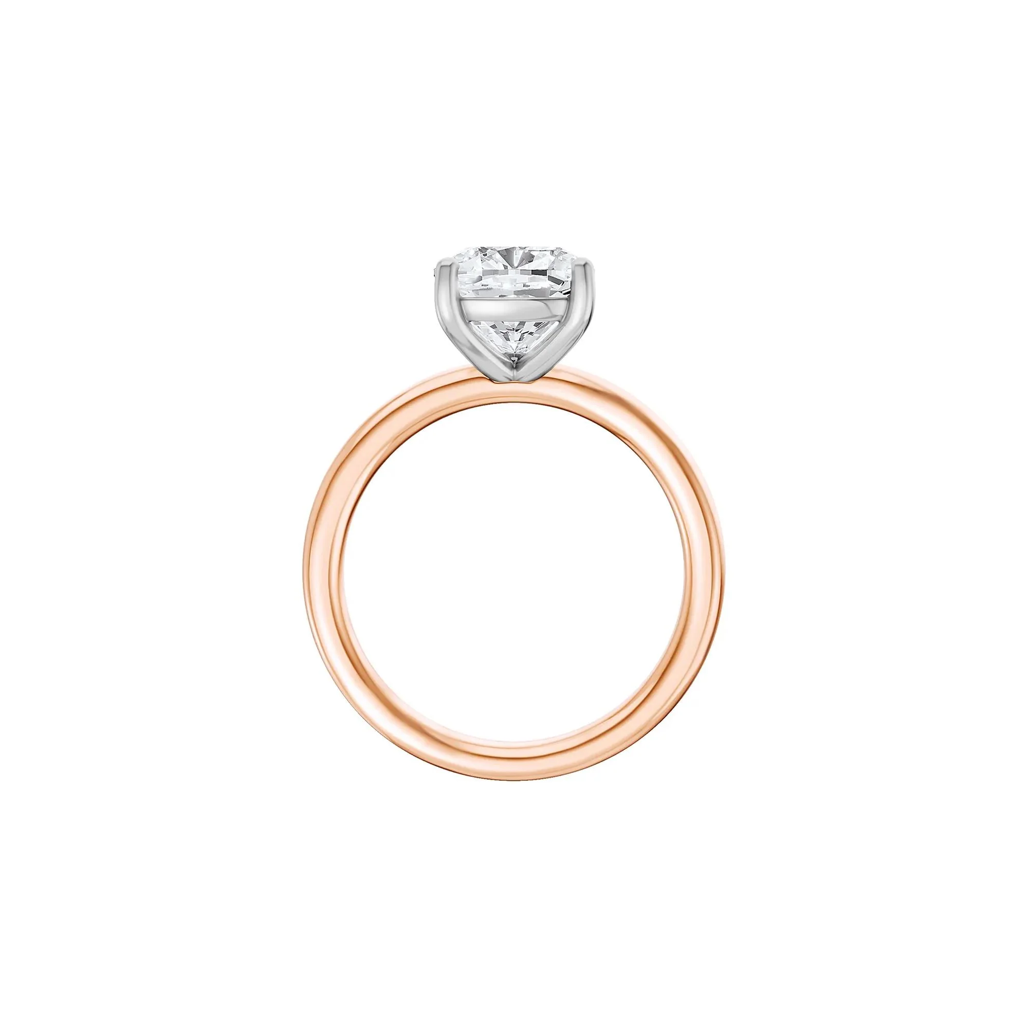 Lab Grown Diamond Elongated Cushion Solitaire Engagement Ring 14K Rose and White Gold (3 CT.) Size 8 2mm - Image 2