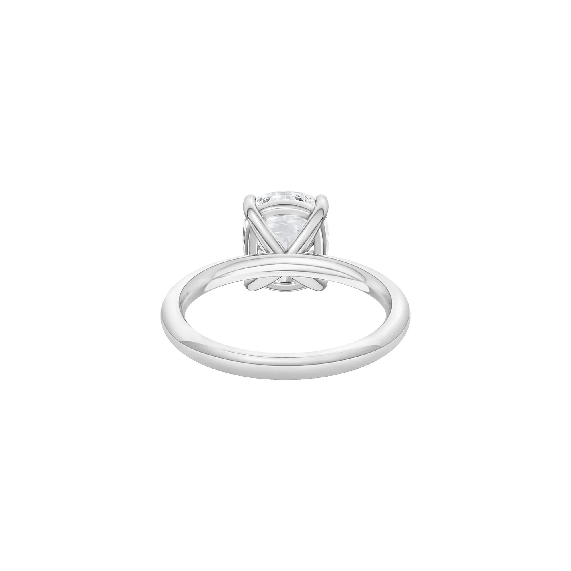 3 CT. Tw. Lab Grown Diamond Elongated Cushion Solitaire Engagement Ring Platinum White Size 4.5 2mm - Image 4
