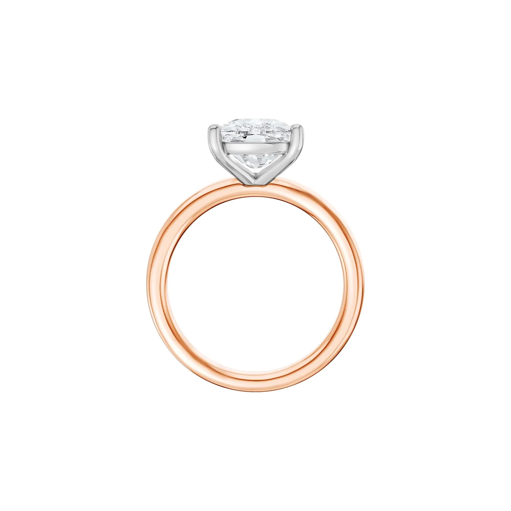 4 CT. Tw. Lab Grown Diamond Elongated Cushion-Cut Engagement Ring 14K Rose and White Gold Size 6 2mm - Image 2