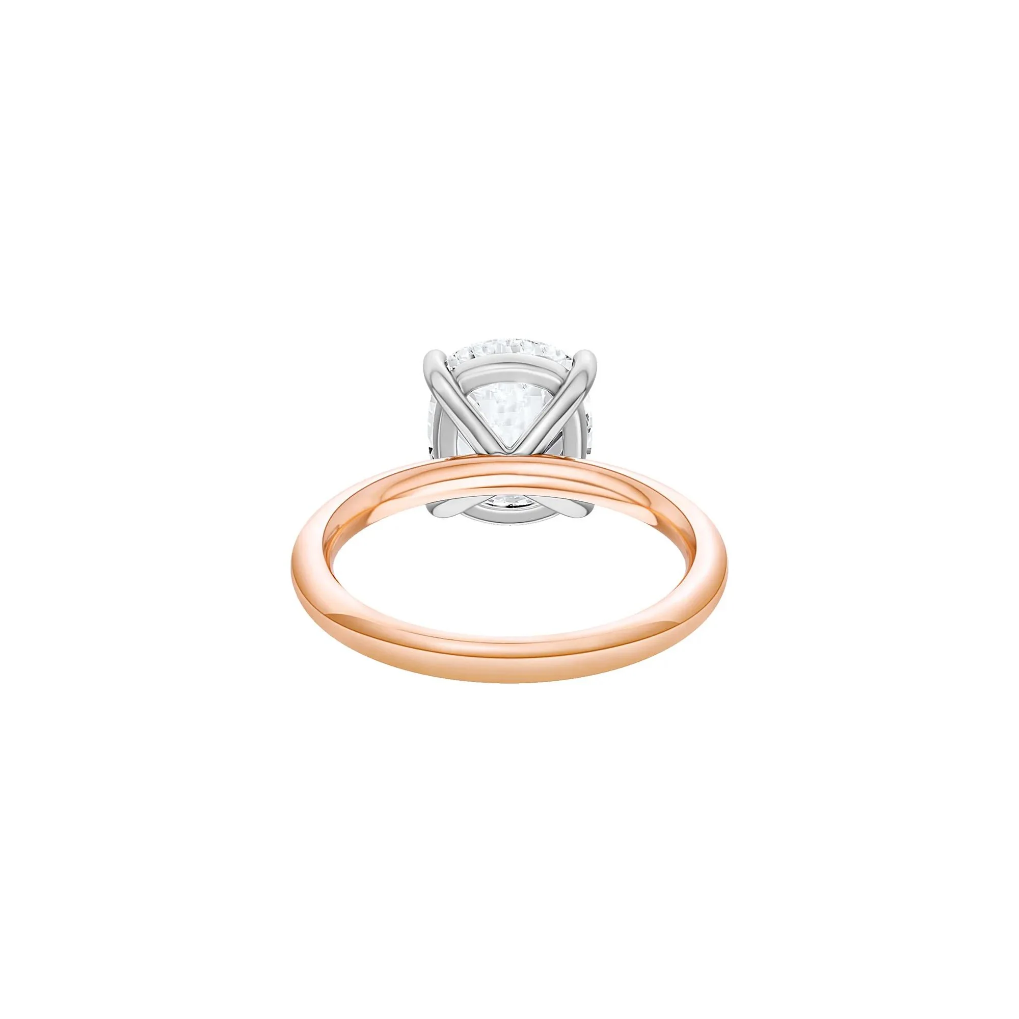 4 CT. Tw. Lab Grown Diamond Elongated Cushion-Cut Engagement Ring 14K Rose and White Gold Size 6 2mm - Image 4