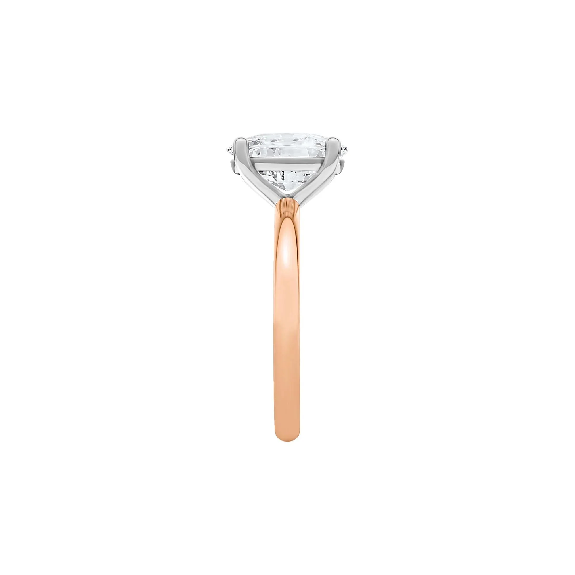 4 CT. Tw. Lab Grown Diamond Elongated Cushion-Cut Engagement Ring 14K Rose and White Gold Size 8.5 2mm - Image 3