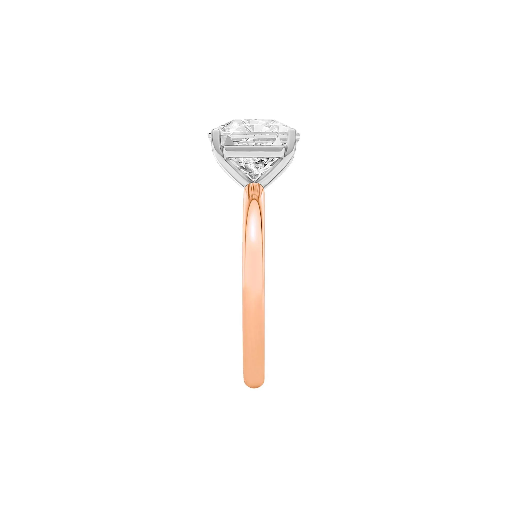 Lab Grown Diamond Square Solitaire Ring 14K Rose & White Gold (3 CT.) Size 8.5 2mm - Image 3