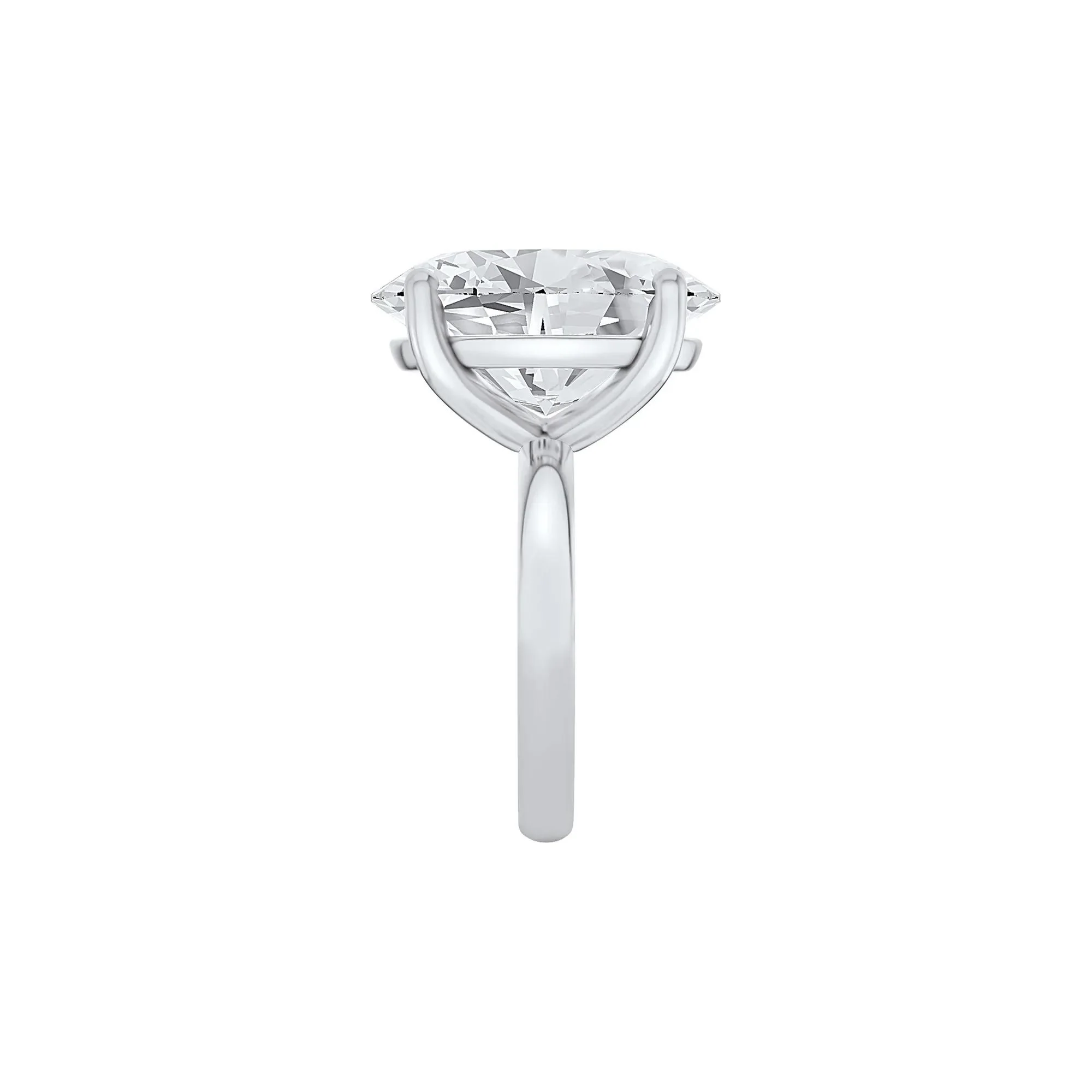 Lab Grown Diamond Oval Solitaire Ring 14K White Gold (9 CT.) Size 4 2mm - Image 3