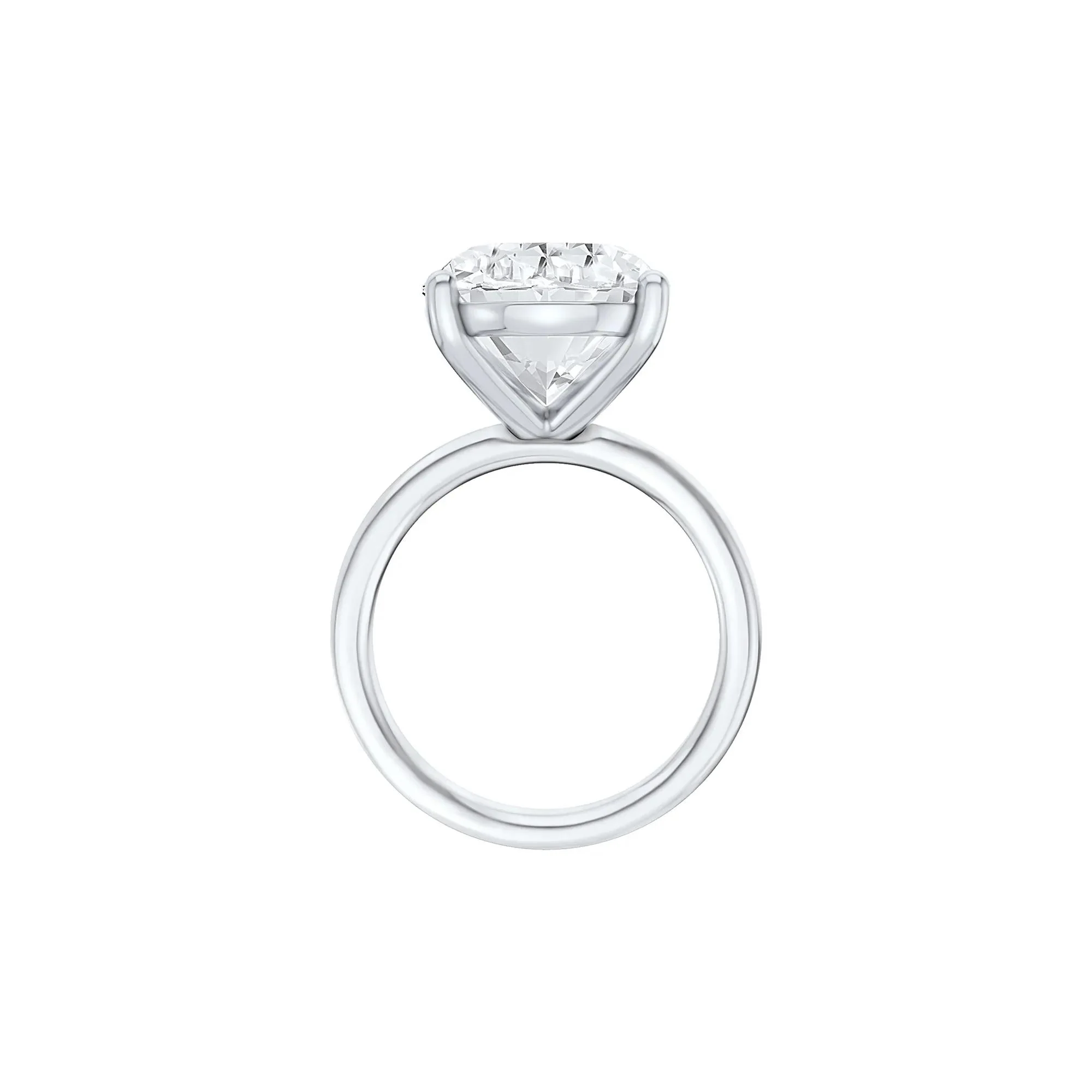 Lab Grown Diamond Oval Solitaire Ring Platinum (9 CT.) White Size 11.5 2mm - Image 2