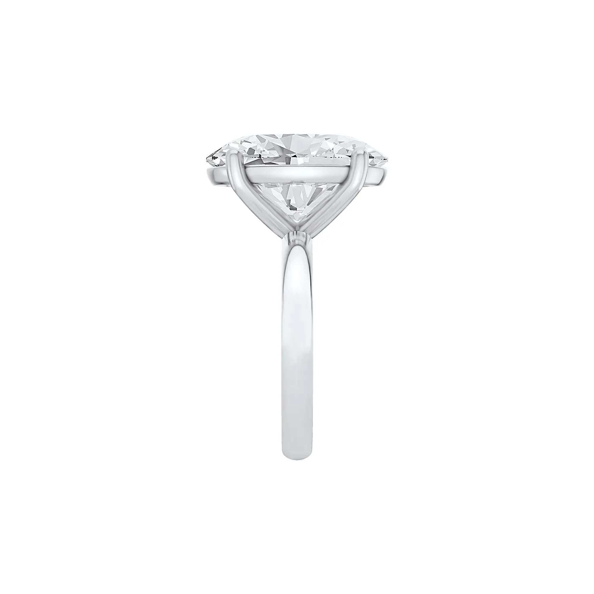 Lab Grown Diamond Oval Solitaire Ring Platinum (9 CT.) White Size 12 2mm - Image 3