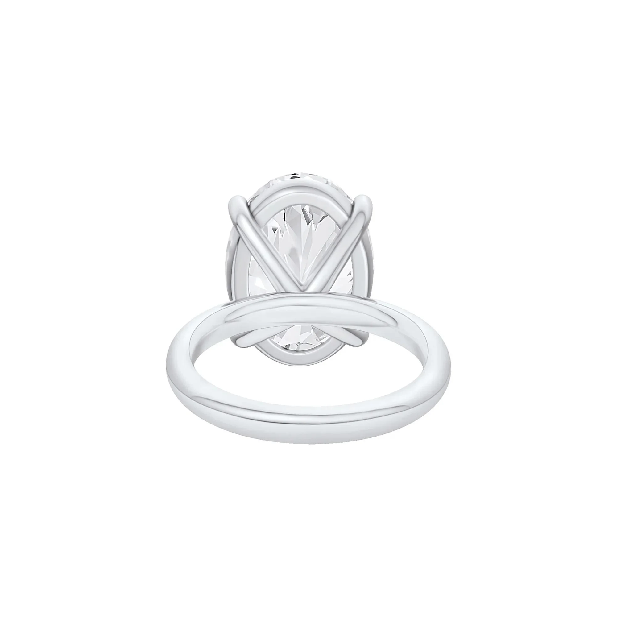 Lab Grown Diamond Oval Solitaire Ring Platinum (9 CT.) White Size 6 2mm - Image 4