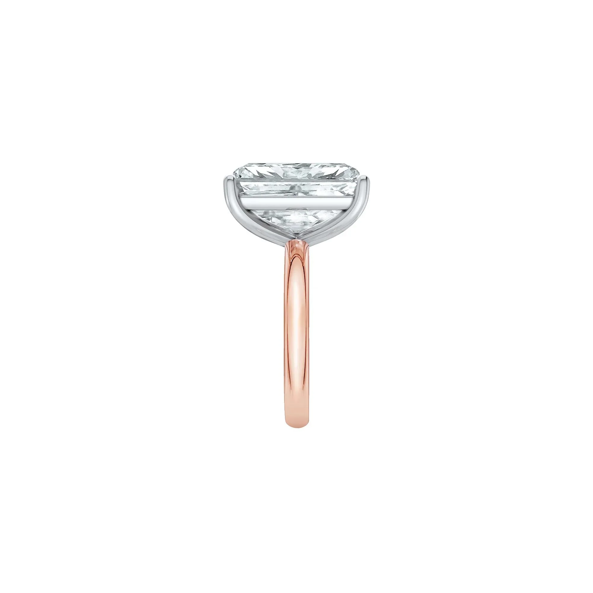 Lab Grown Diamond Radiant-Cut Solitaire Ring 14K Rose & White Gold (9 CT.) Size 4.5 2mm - Image 3