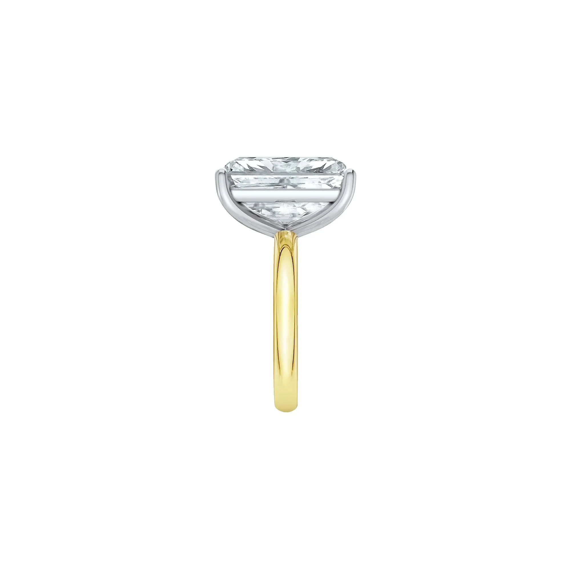 Lab Grown Diamond Radiant-Cut Solitaire Ring 14K Yellow & White Gold (9 CT.) Size 11 2mm - Image 3