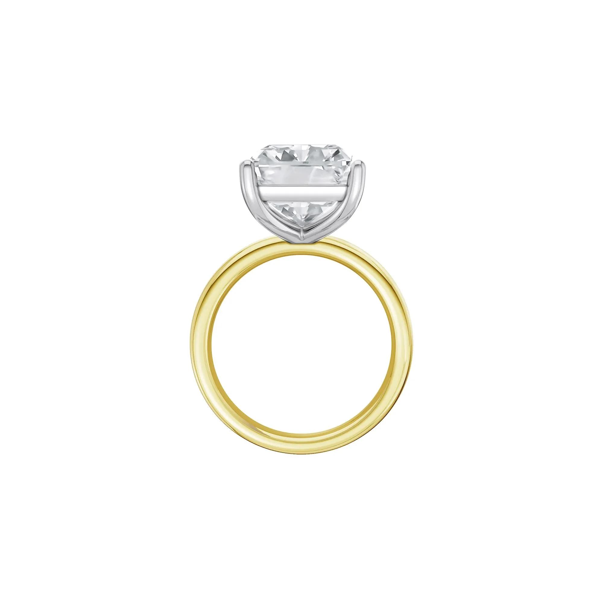 Lab Grown Diamond Radiant-Cut Solitaire Ring 14K Yellow & White Gold (9 CT.) Size 9.5 2mm - Image 2