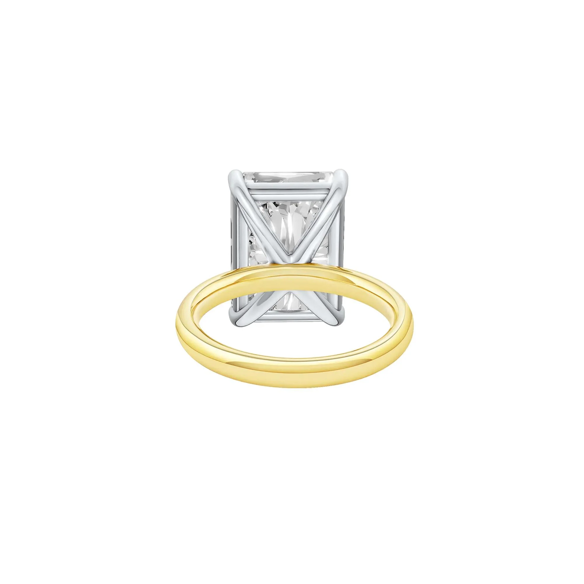 Lab Grown Diamond Radiant-Cut Solitaire Ring 14K Yellow & White Gold (9 CT.) Size 9.5 2mm - Image 4
